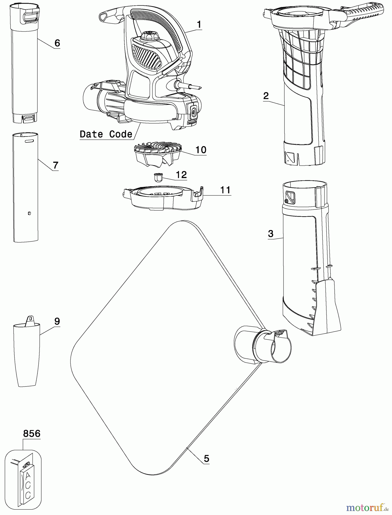 BLACK+DECKER AUSSERHALB RASENMÄHER, HÄCKSLER UND KEHRMASCHINEN 12 AMP BLOWER VACUUM - FO BV3600 Seite 1