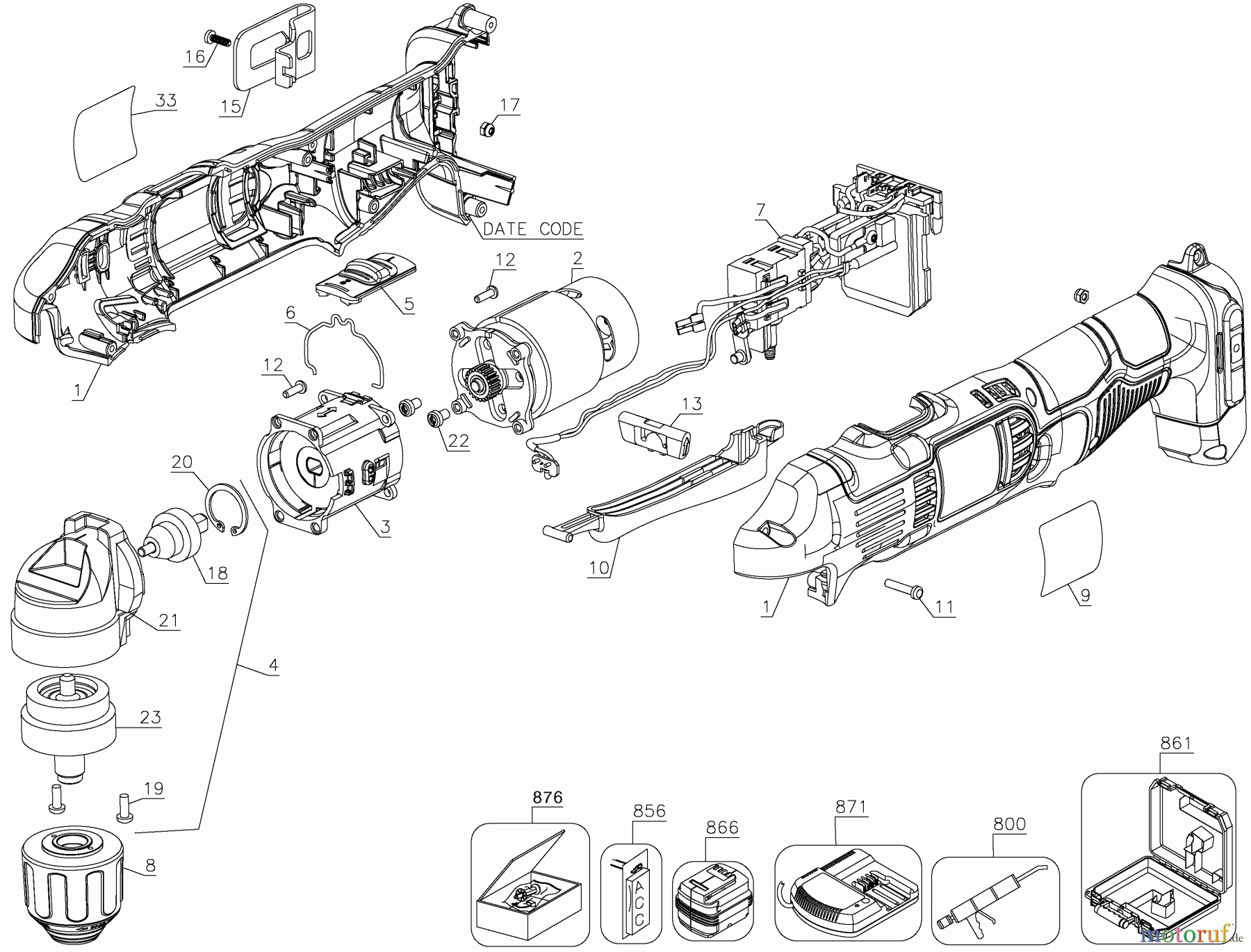  DEWALT Divers 20V DRILL/DRIVER DCD740C1 Seite 1