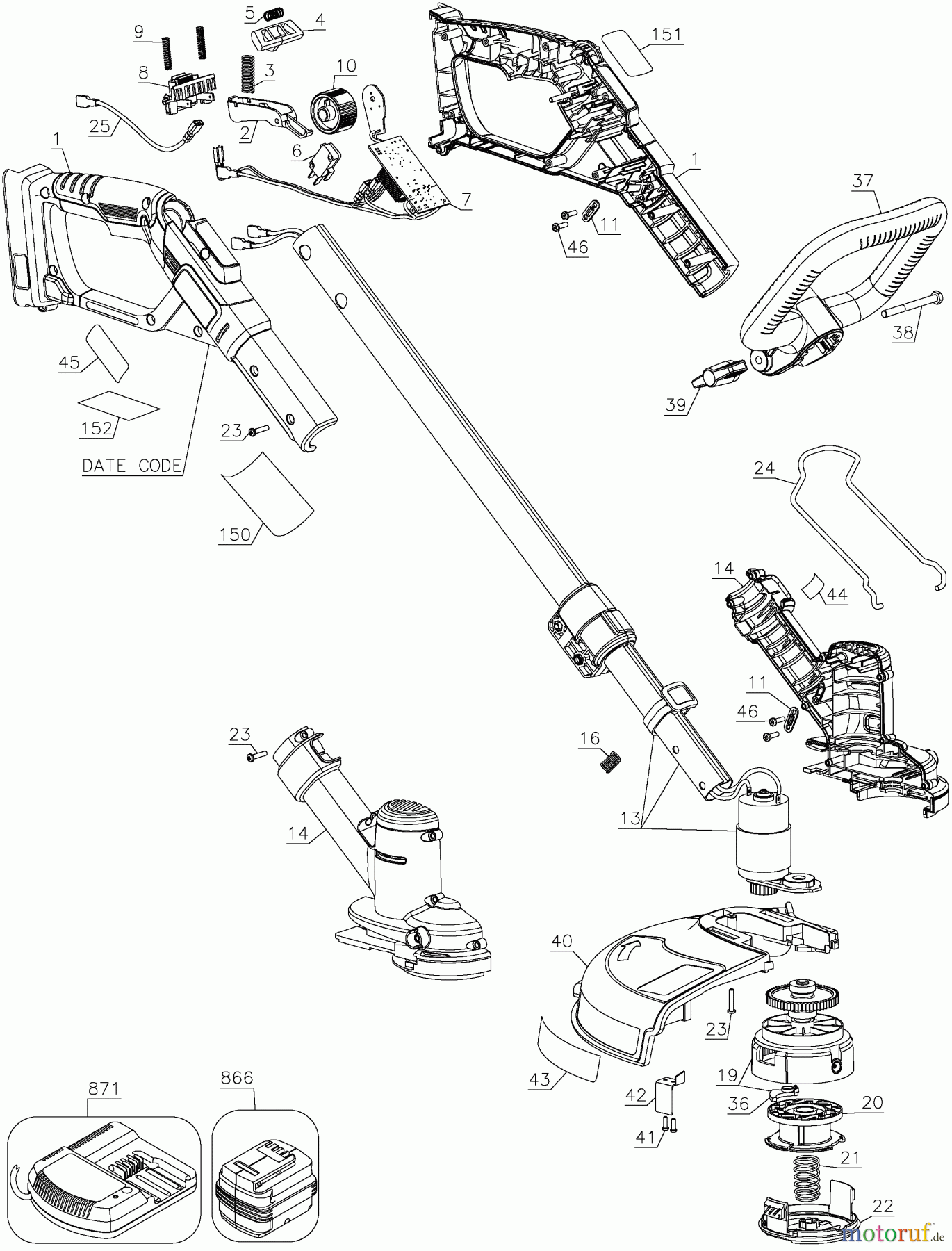 BLACK+DECKER AUSSERHALB HECKENSCHEREN, FADENTRIMMER, SCHEREN 40V LITH STR TRIMMER LST136B Seite 1