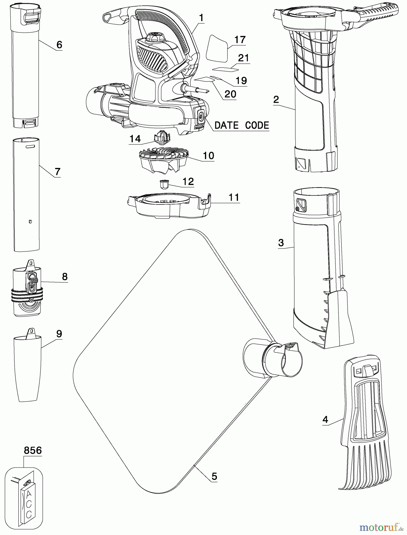 BLACK+DECKER Divers 12A 240 MPH BLOWER VAC BV3800 Seite 1