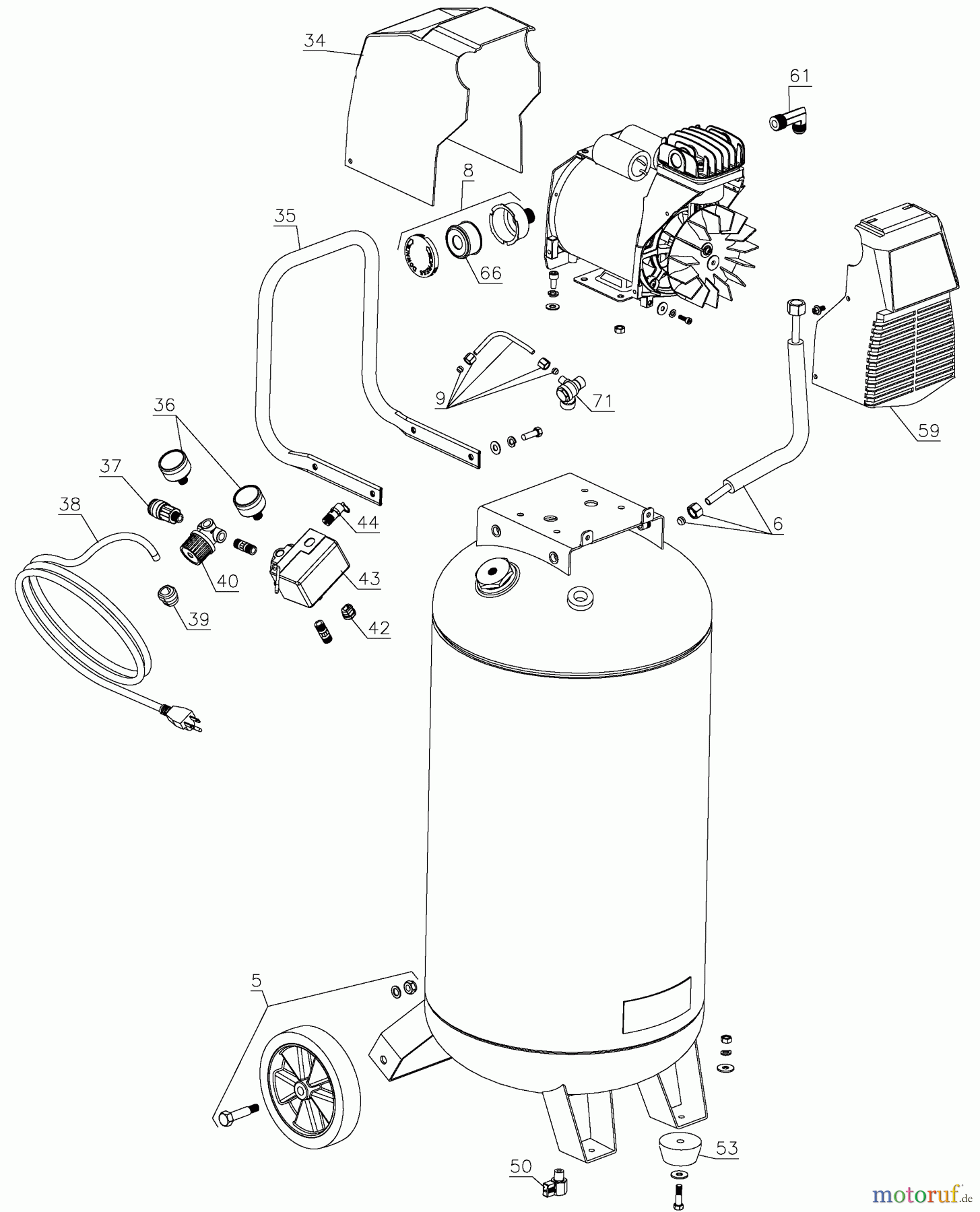  PORTER CABLE Divers 1.5HP 26G COMPRESSOR PXCMF226VW Seite 1