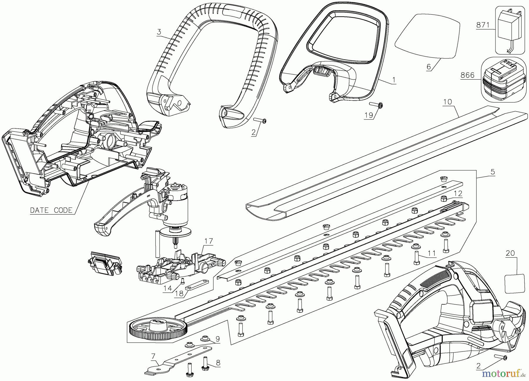BLACK+DECKER AUSSERHALB HECKENSCHEREN, FADENTRIMMER, SCHEREN 36V HEDGE TRIMMER LHT2436B Seite 1