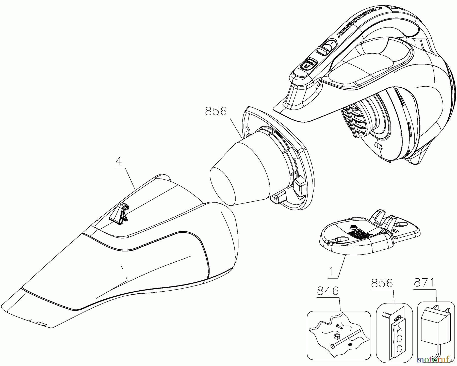  BLACK+DECKER HAUSHALT REINIGUNG 9.6V HANDVAC CHV9610 Seite 1