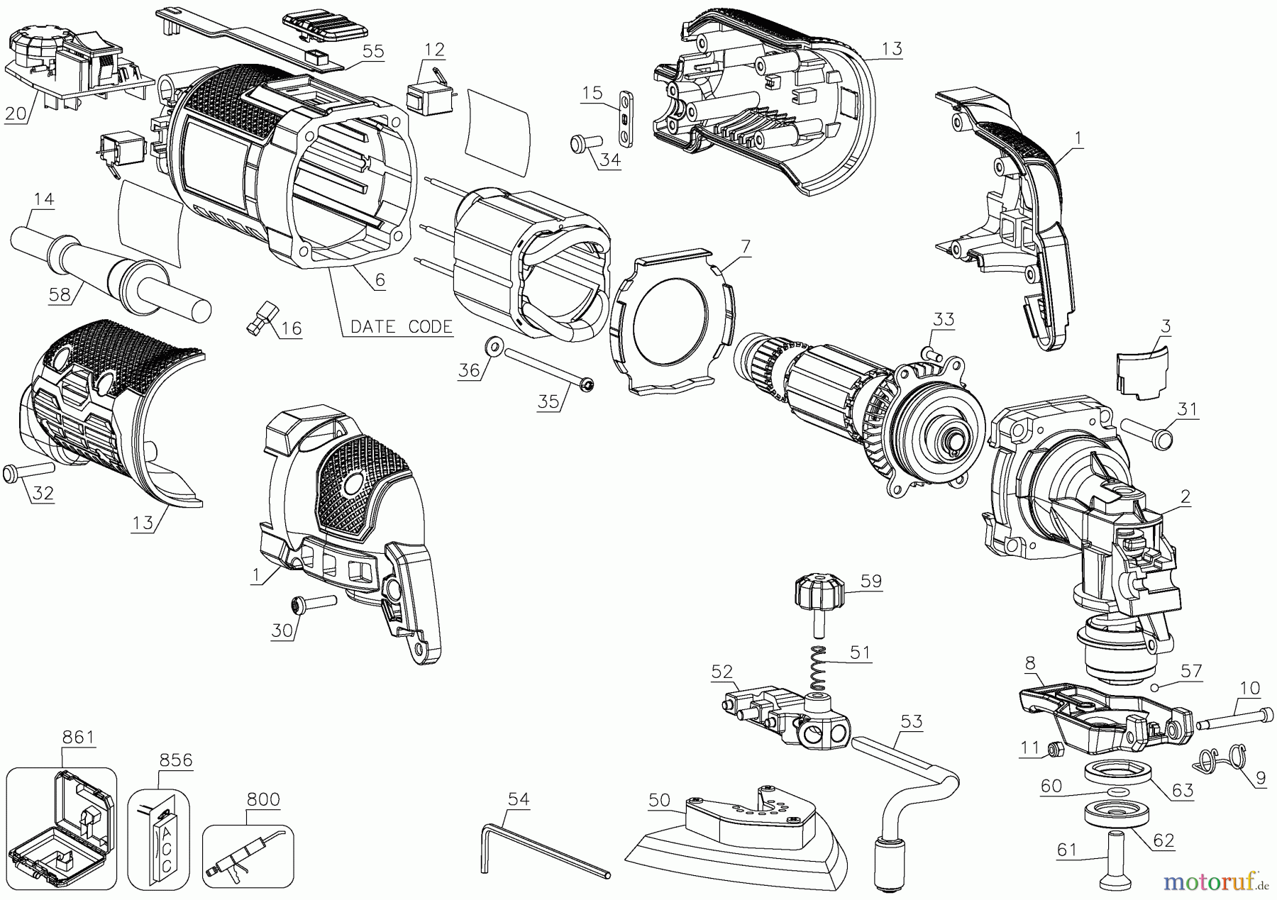PORTER CABLE CORDED SANDERS/GRINDERS 3AMP OSC MULTI-TOOL PCE605K Seite 1