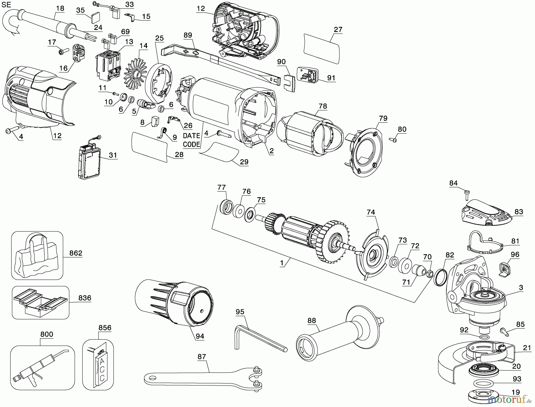 DEWALT VAKUUMEXTRAKTOREN TUCKPOINTING MOTOR DWE46102 Seite 1