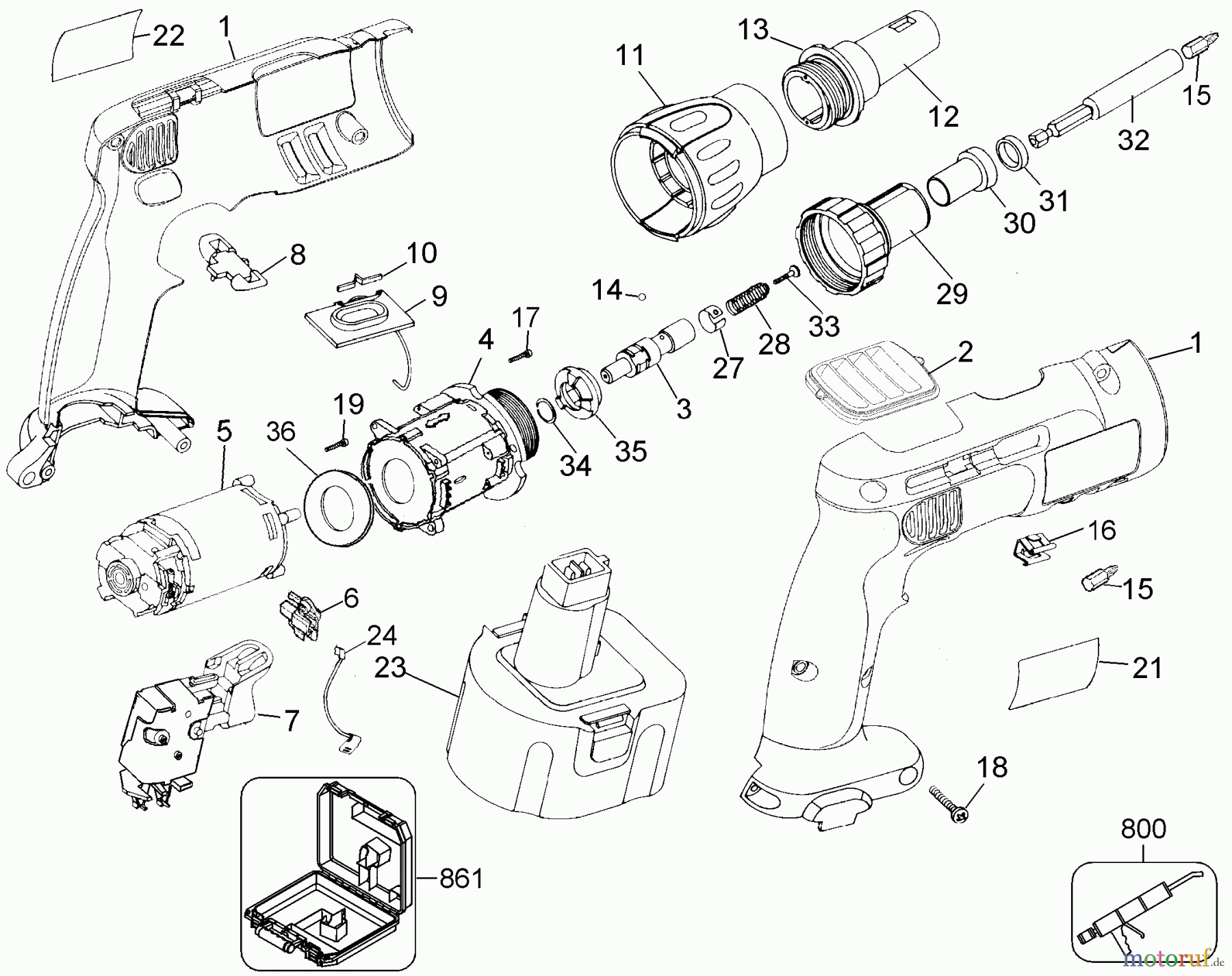 DEWALT Divers 12V SCREWDRIVER DW979KN Seite 1