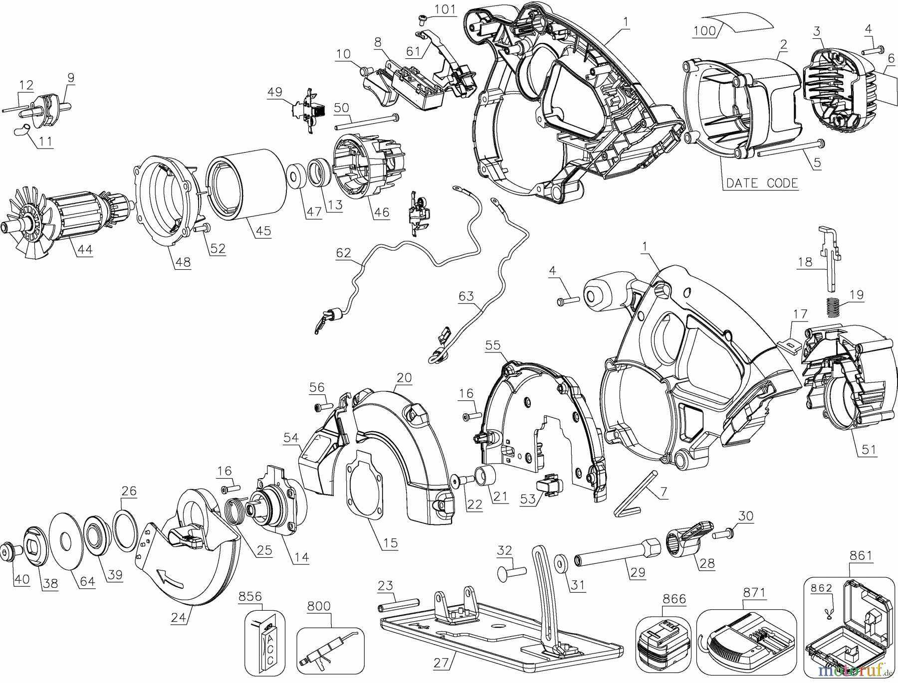  DEWALT Divers 18V CIRCULAR SAW DCS372KA Seite 1