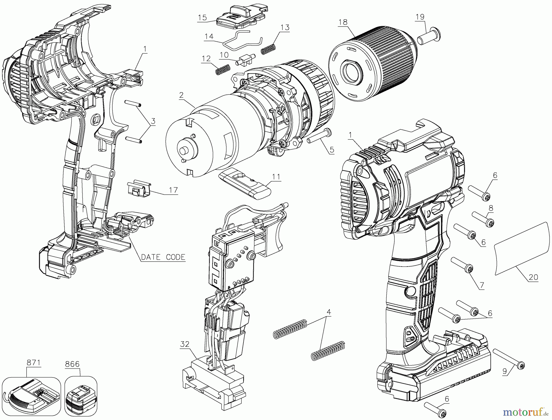 PORTER CABLE CORDLESS DRILLS 10008 PCC601LA Seite 1