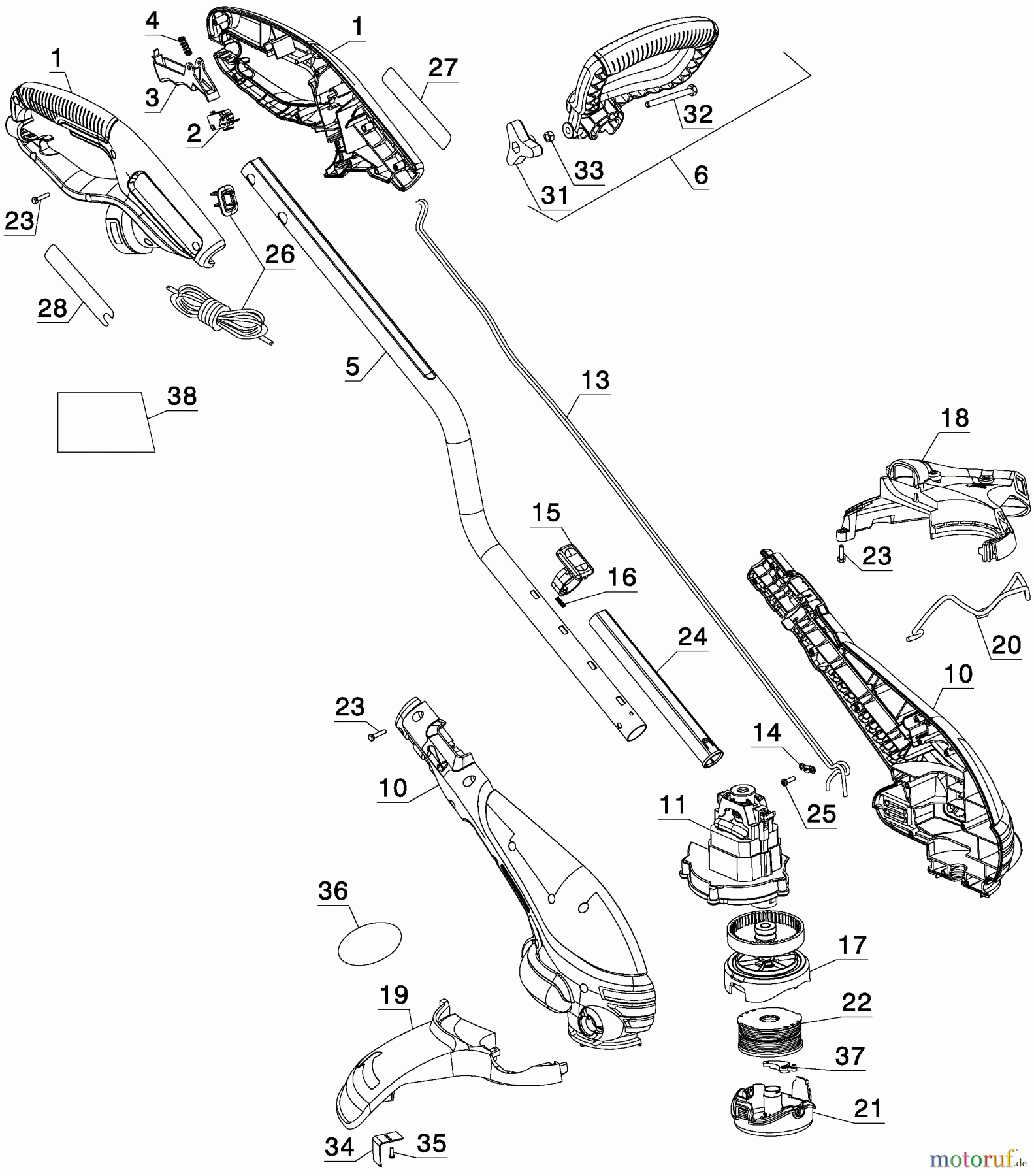  BLACK+DECKER AUSSERHALB HECKENSCHEREN, FADENTRIMMER, SCHEREN 800W STRING TRIMMER GL800 Seite 1