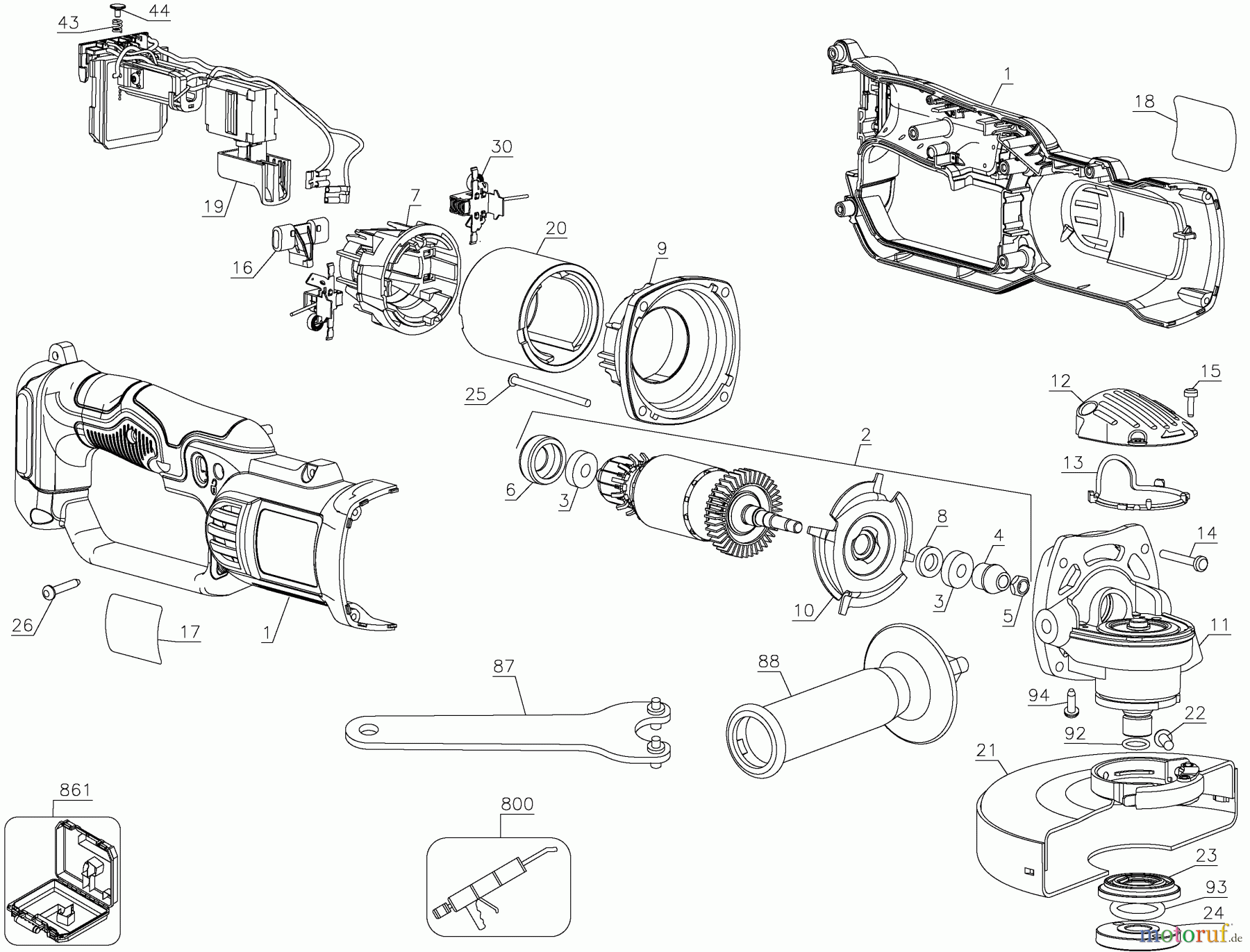 DEWALT Divers KITBOX / DCG422N - KIT CO DCG422KN Seite 1