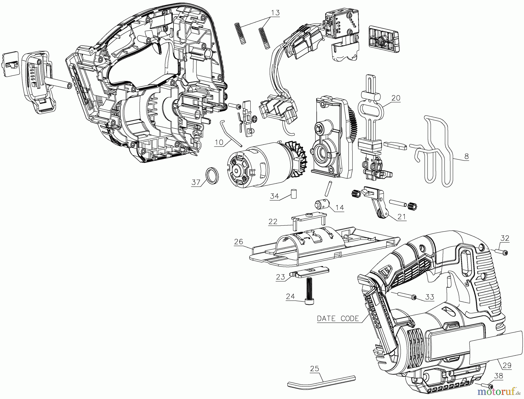 PORTER CABLE CORDED JIGS, JOINERY & MORTISING 20V JIG SAW PCC650B Seite 1