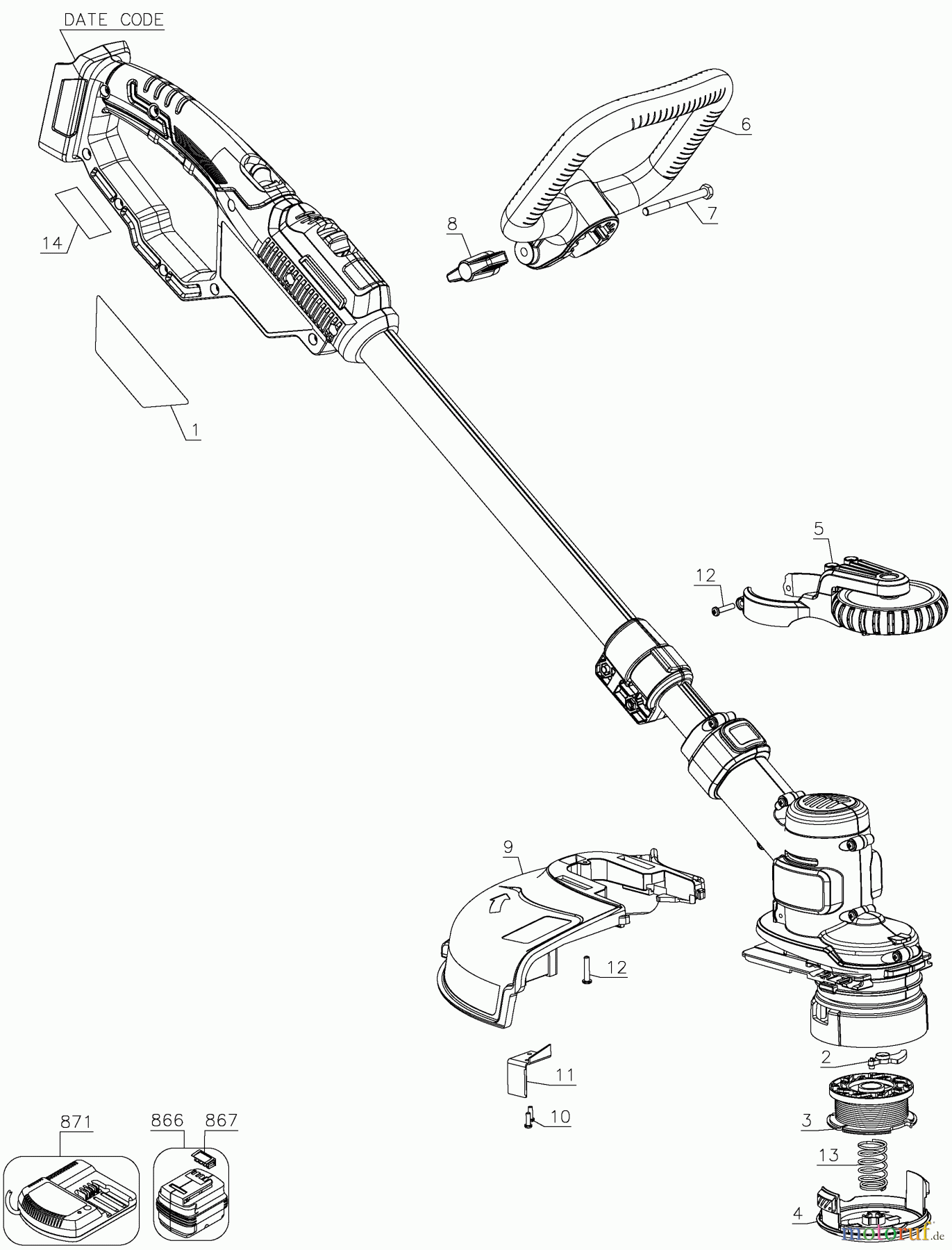 BLACK+DECKER Divers 12IN 20V MAX STRING TRIMM LST400-1 Seite 1