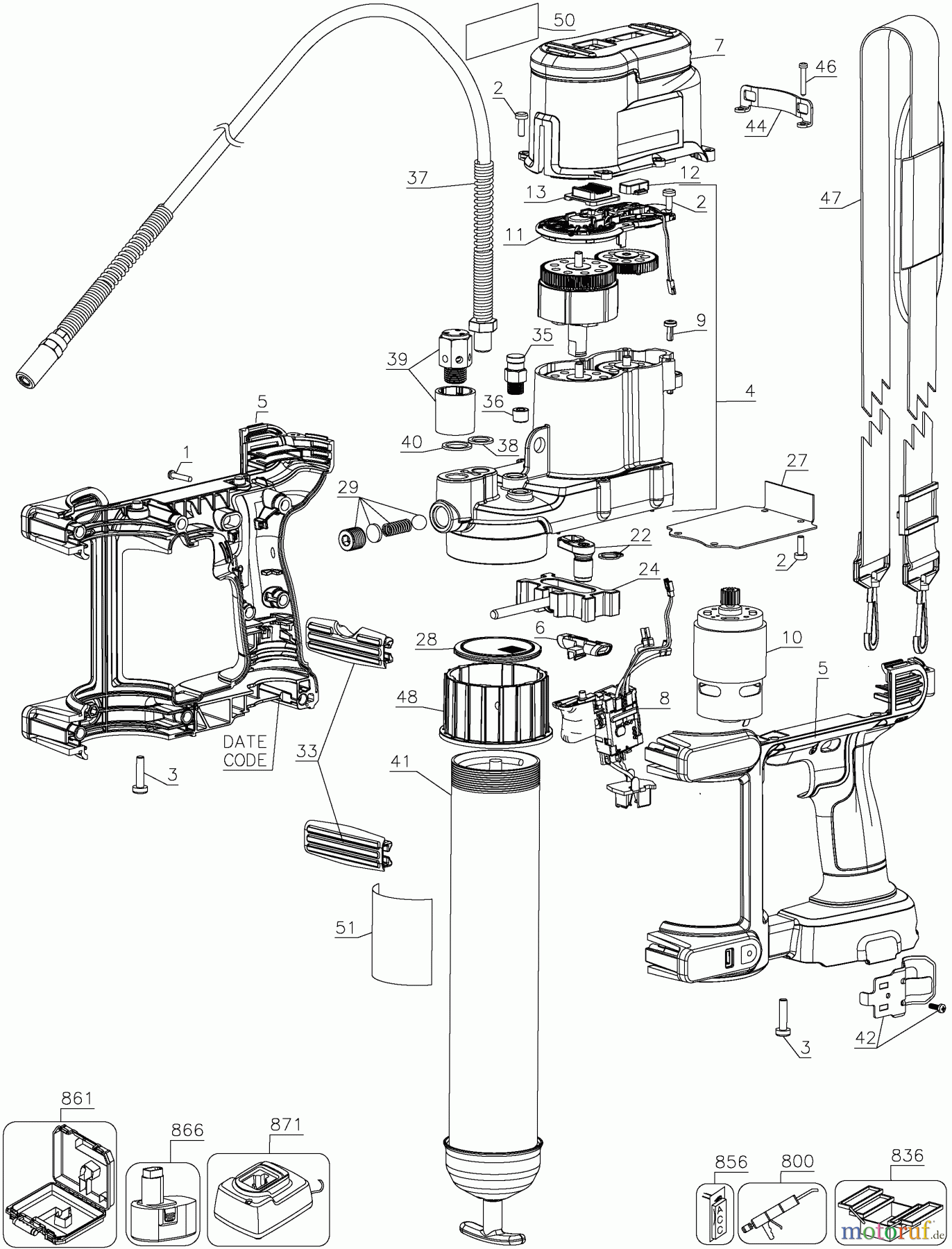 DEWALT SCHNURLOS-SONSTIGES 18V CRDLSS GR GUN KT DCGG570K Seite 1
