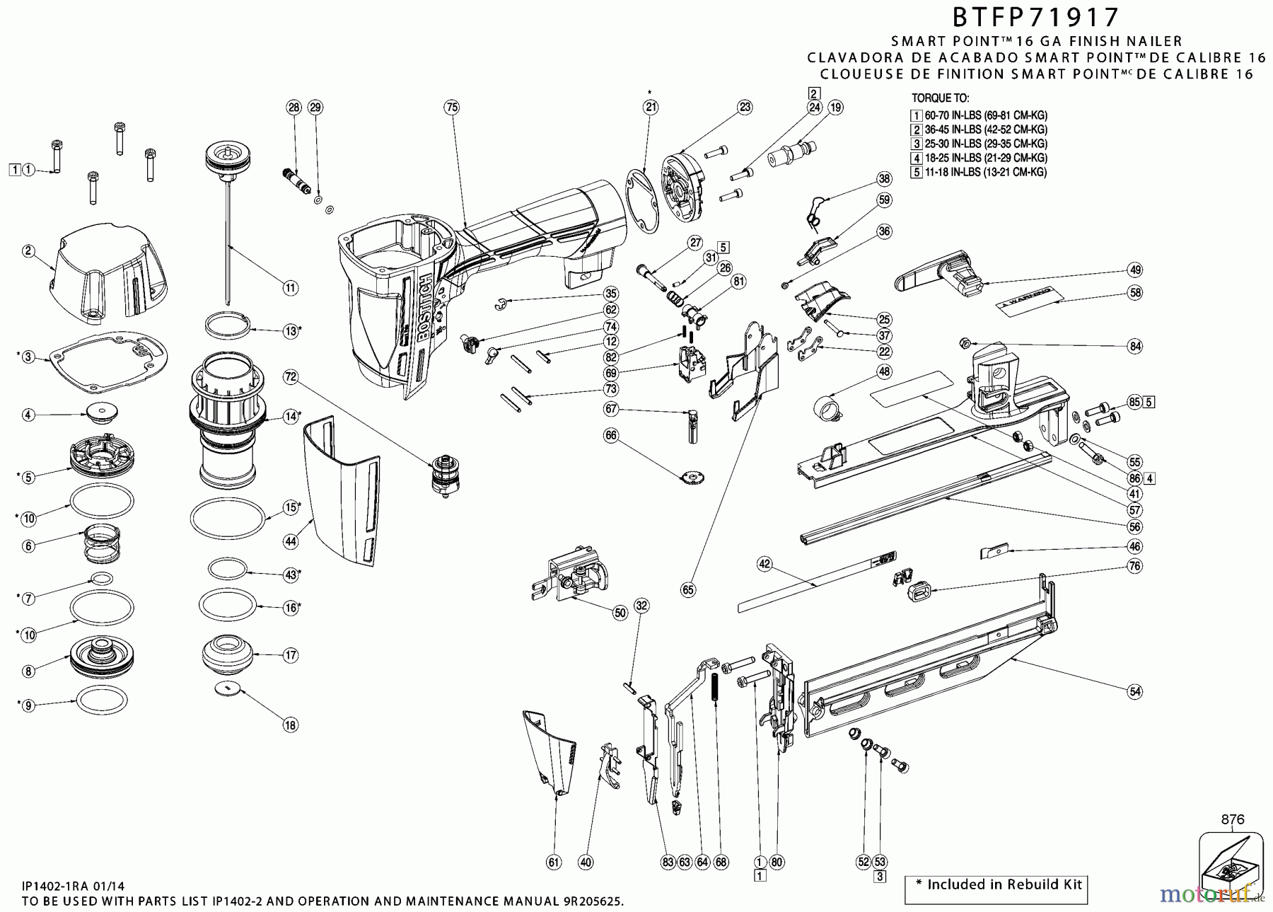 BOSTITCH NAILERS 16G FIN NAILER BTFP71917 Seite 1