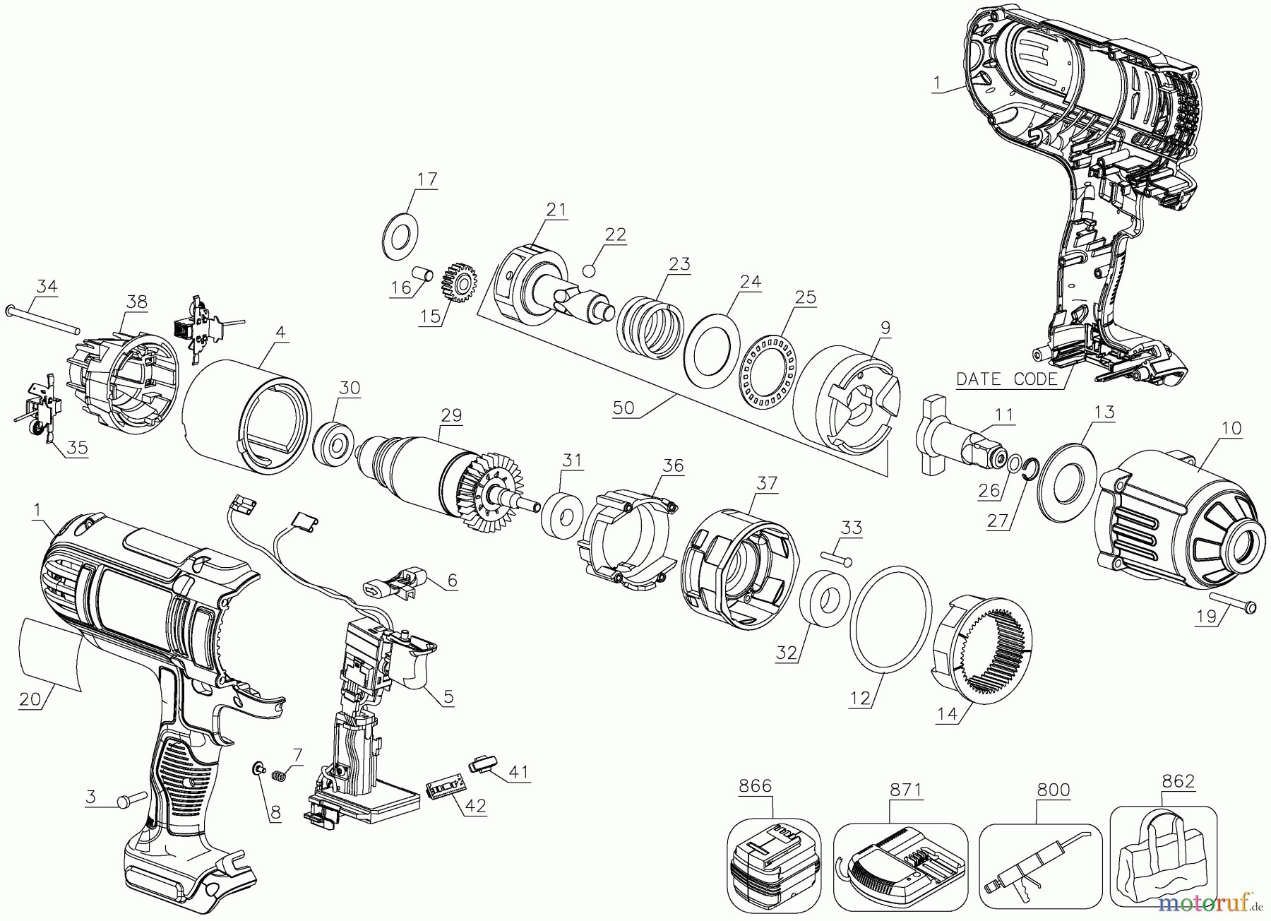  DEWALT Divers 20V MAX 1/2 WRENCH DCF889HM2 Seite 1