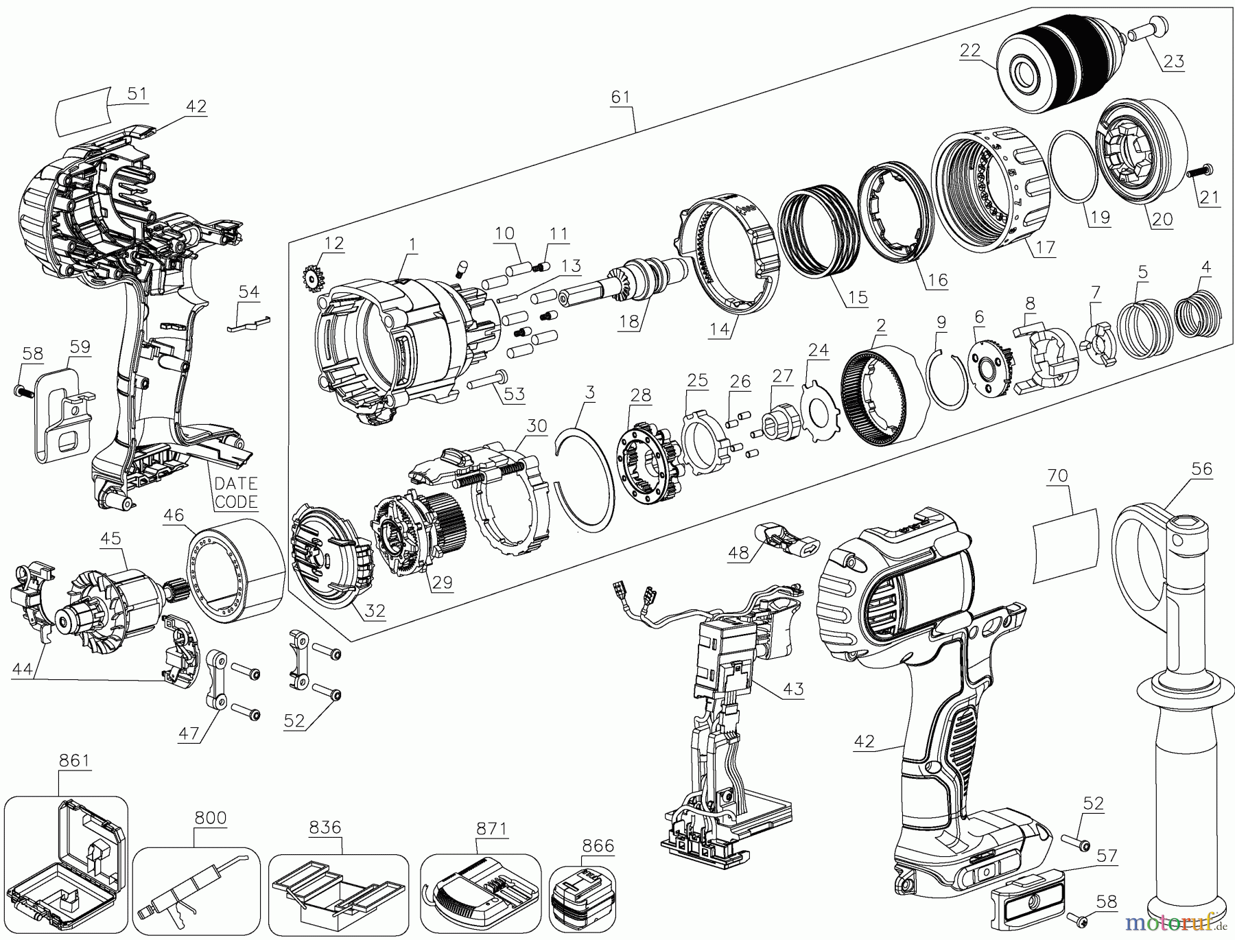 DEWALT AKKUBOHRER CDLS DRILLS 18V BOHRHAMMER DCD985N Seite 1