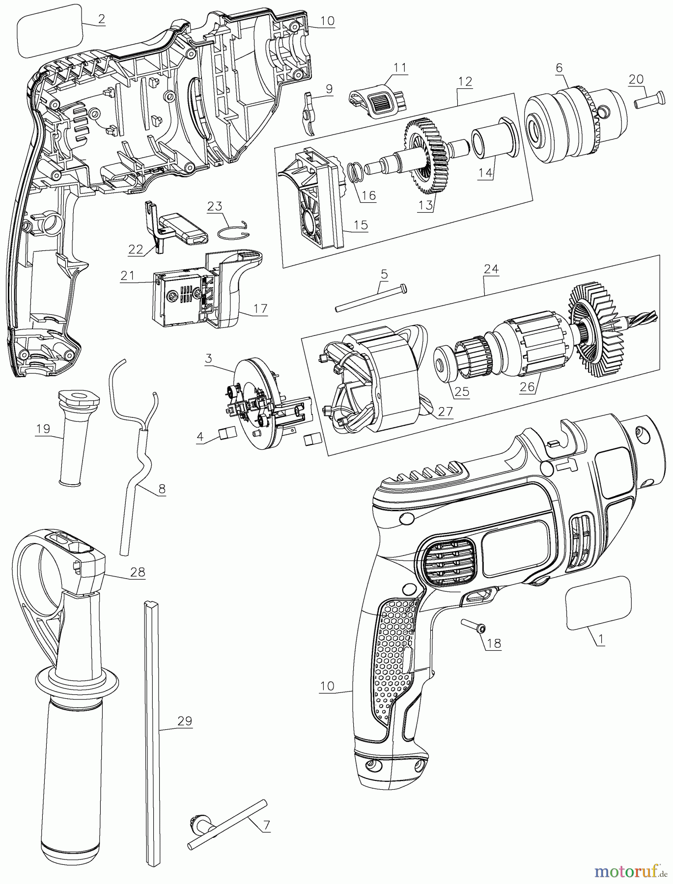 STANLEY Divers 600W VVR 13mm HAMMER DRIL STDH6513KA Seite 1