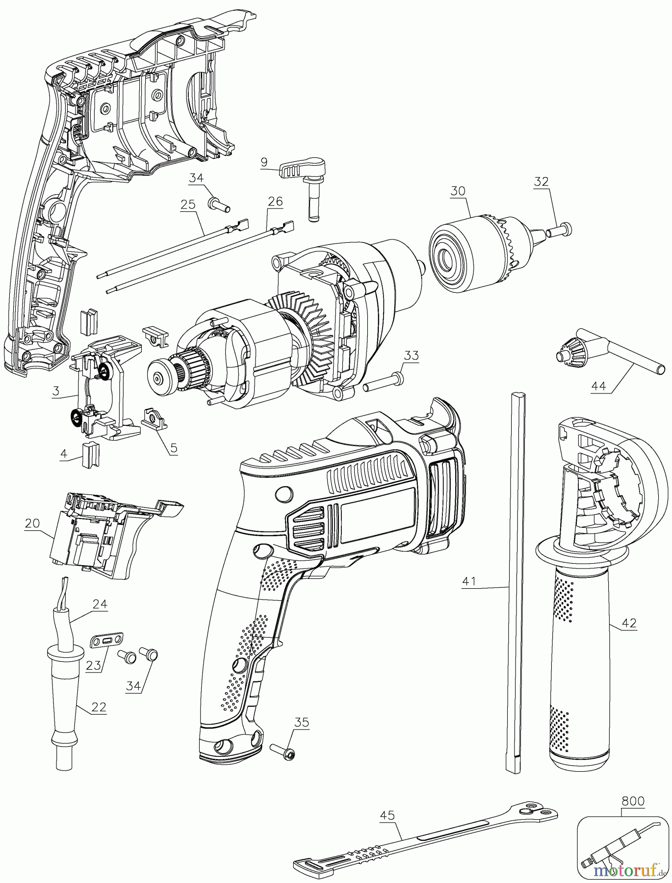 PORTER CABLE CORDED HAMMERS 7AMP 1/2IN VSR SINGLE SPD PCE141 Seite 1