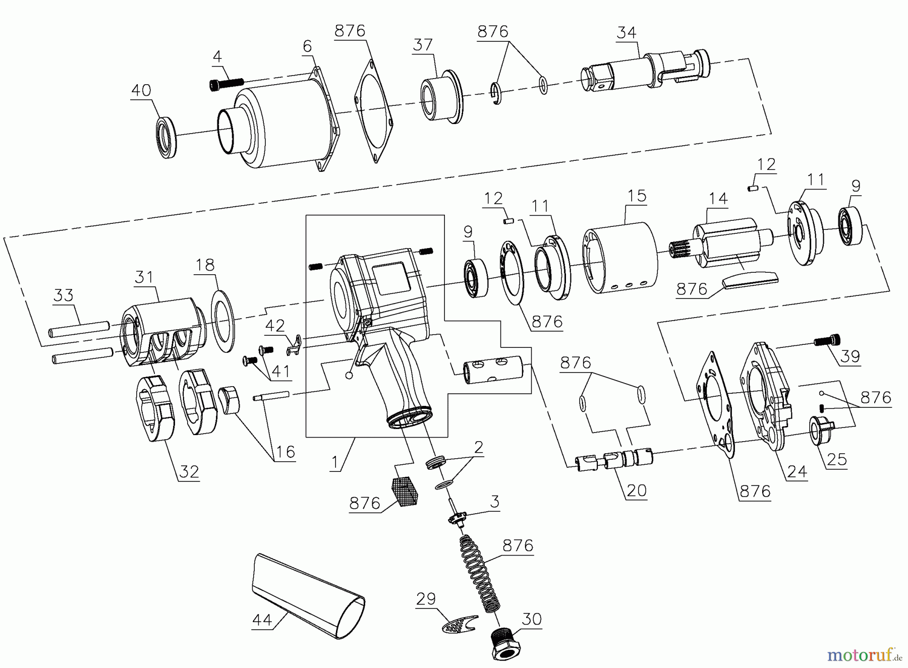  DEWALT Luft SCHRAUBENSCHLÜSSEL/KNARREN 3/4 ZOLL SCHLAGSCHRAUBER DWMT74271 Seite 1