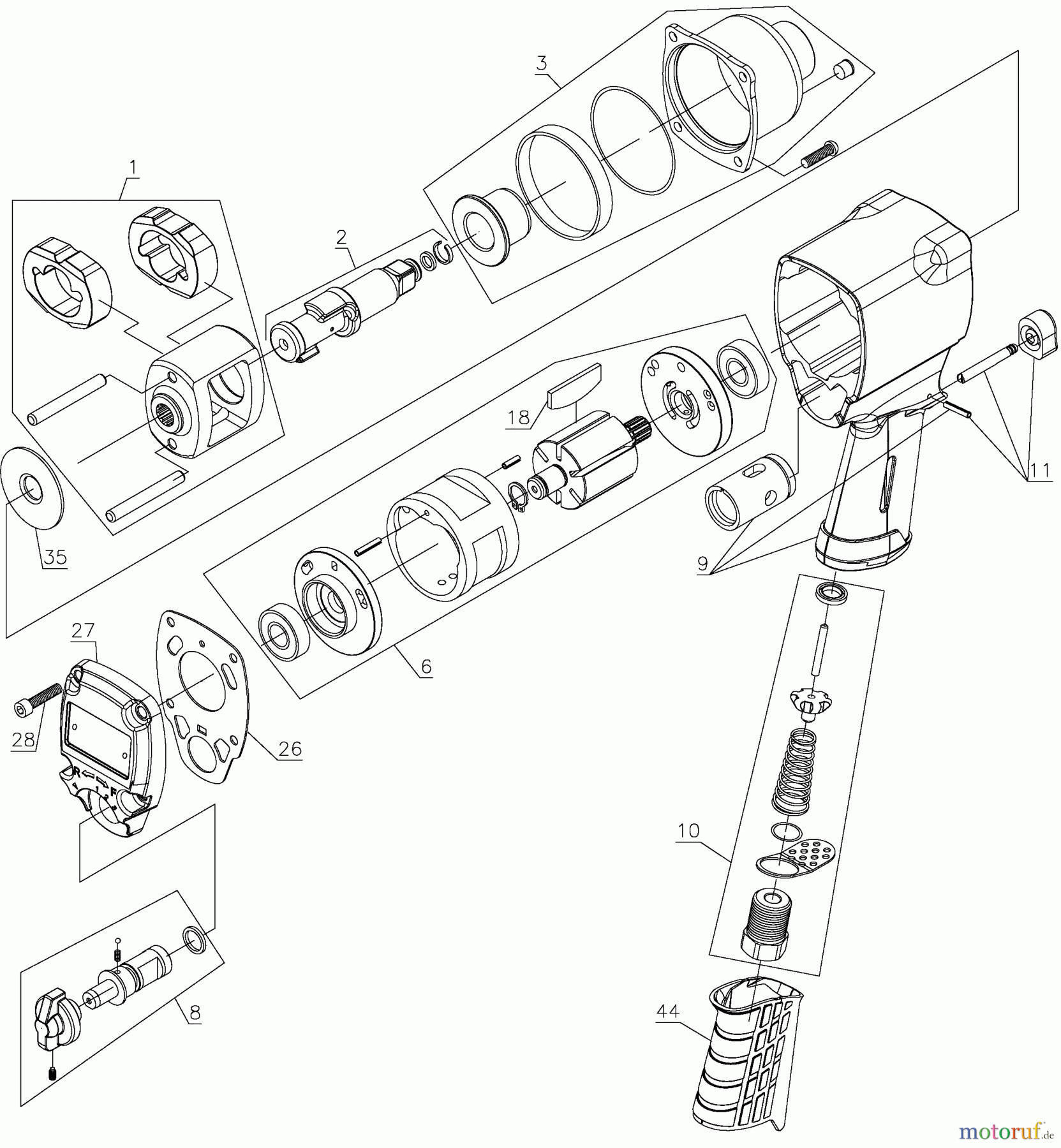 BLACK+DECKER PROFESSIONELL DRUCKLUFTWERKZEUGE UND AUFROLLER BOS 1/2IN IMP WRENCH BTMT72391 Seite 1