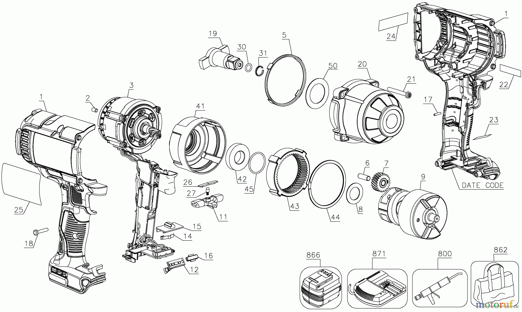 DEWALT Akku Schrauber AKKU DREHMOMENTSCHLÜSSEL DCF899HB Seite 1