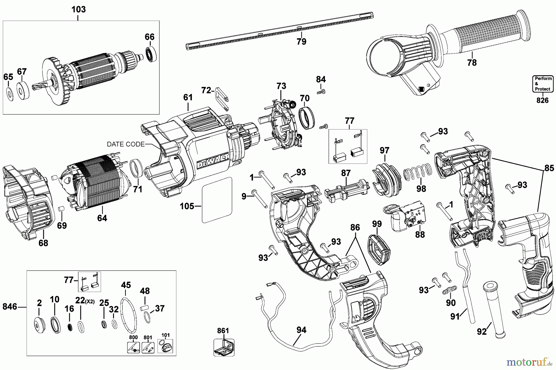 DEWALT Bohrhämmer Bohrhämmer SDS-PLUS 1IN D-HANDL ROT HAMR D25262K Seite 2