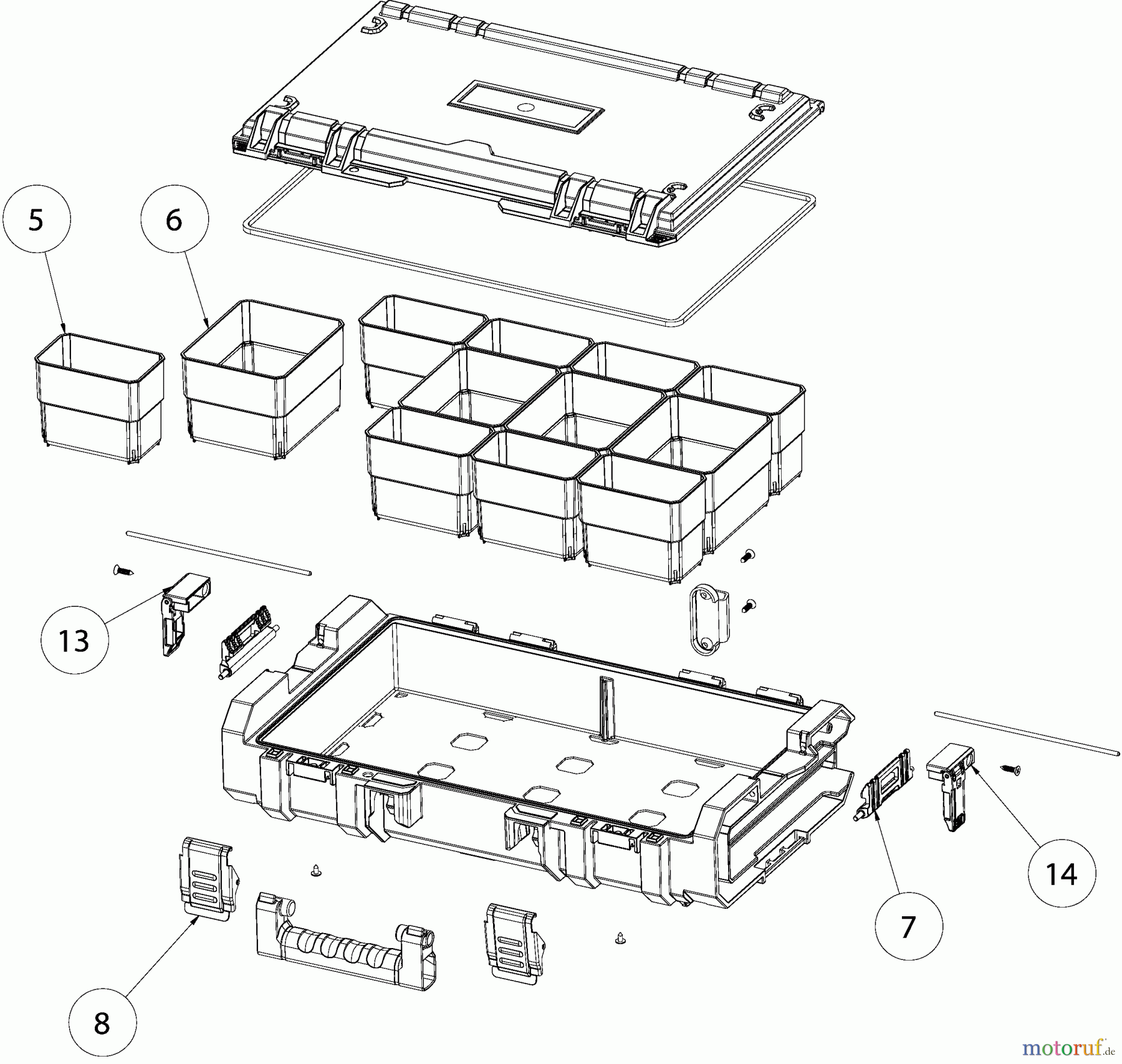 DEWALT Divers TOUG SYS 100 CLR LID DWST08202 Seite 1