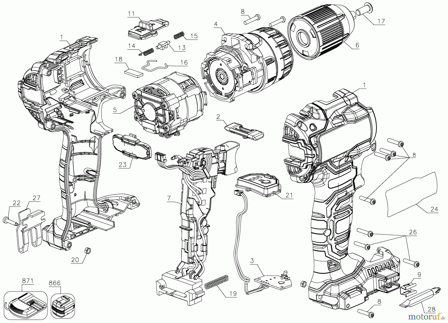  PORTER CABLE CORDLESS DRILLS SHELL 20V MAX* 1/2IN BRSH PCCK607LB Seite 1