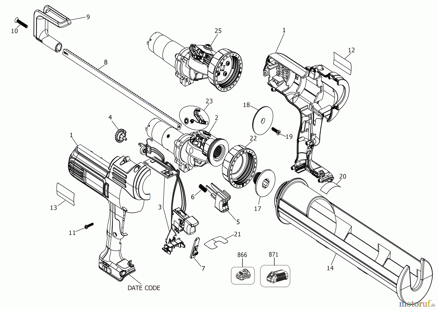DEWALT Divers 20V 300ML ADHESI GUN DCE560B Seite 2