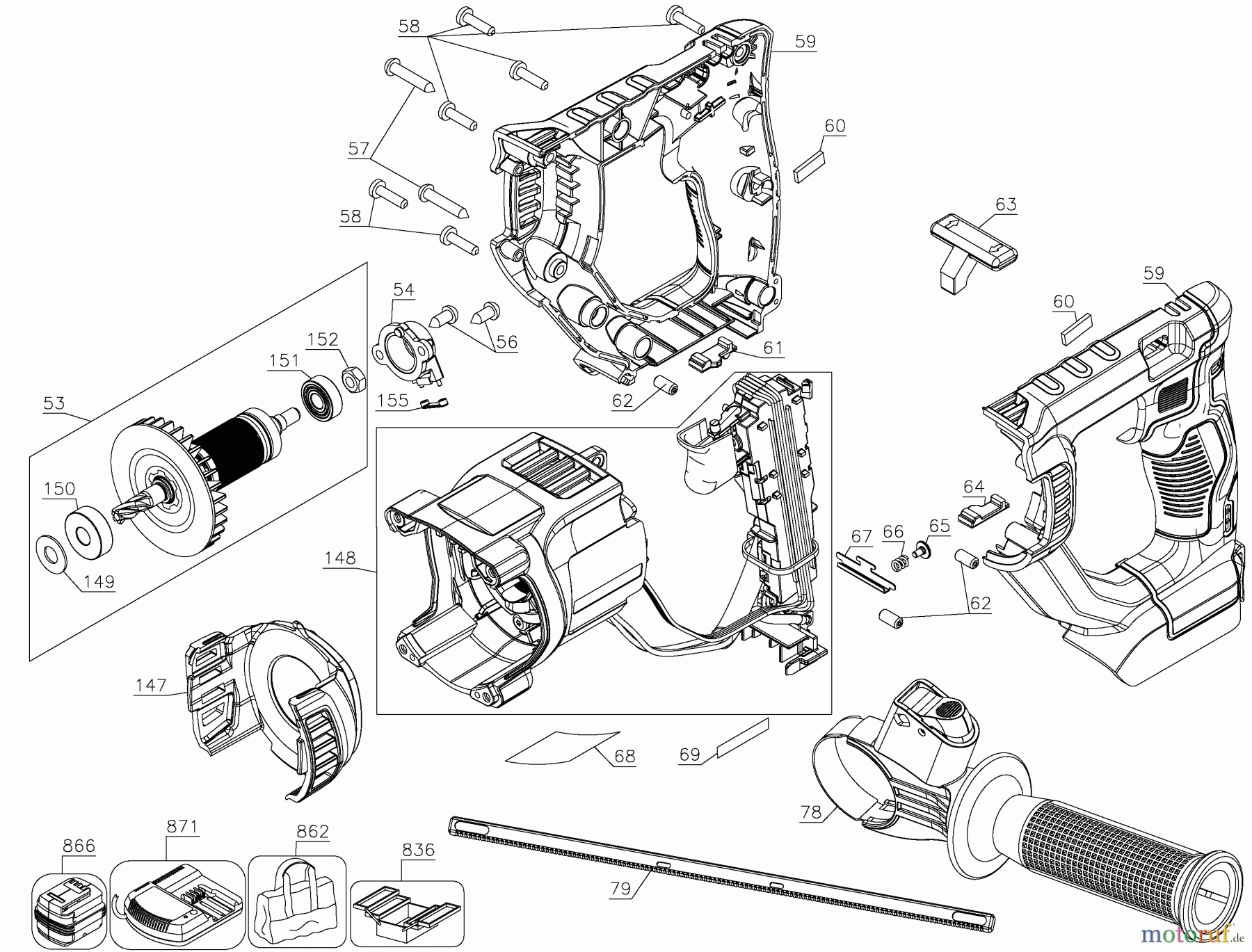 DEWALT Bohrhämmer Bohrhämmer SDS-PLUS AKKU BOHRHAMMER DCH133B Seite 2