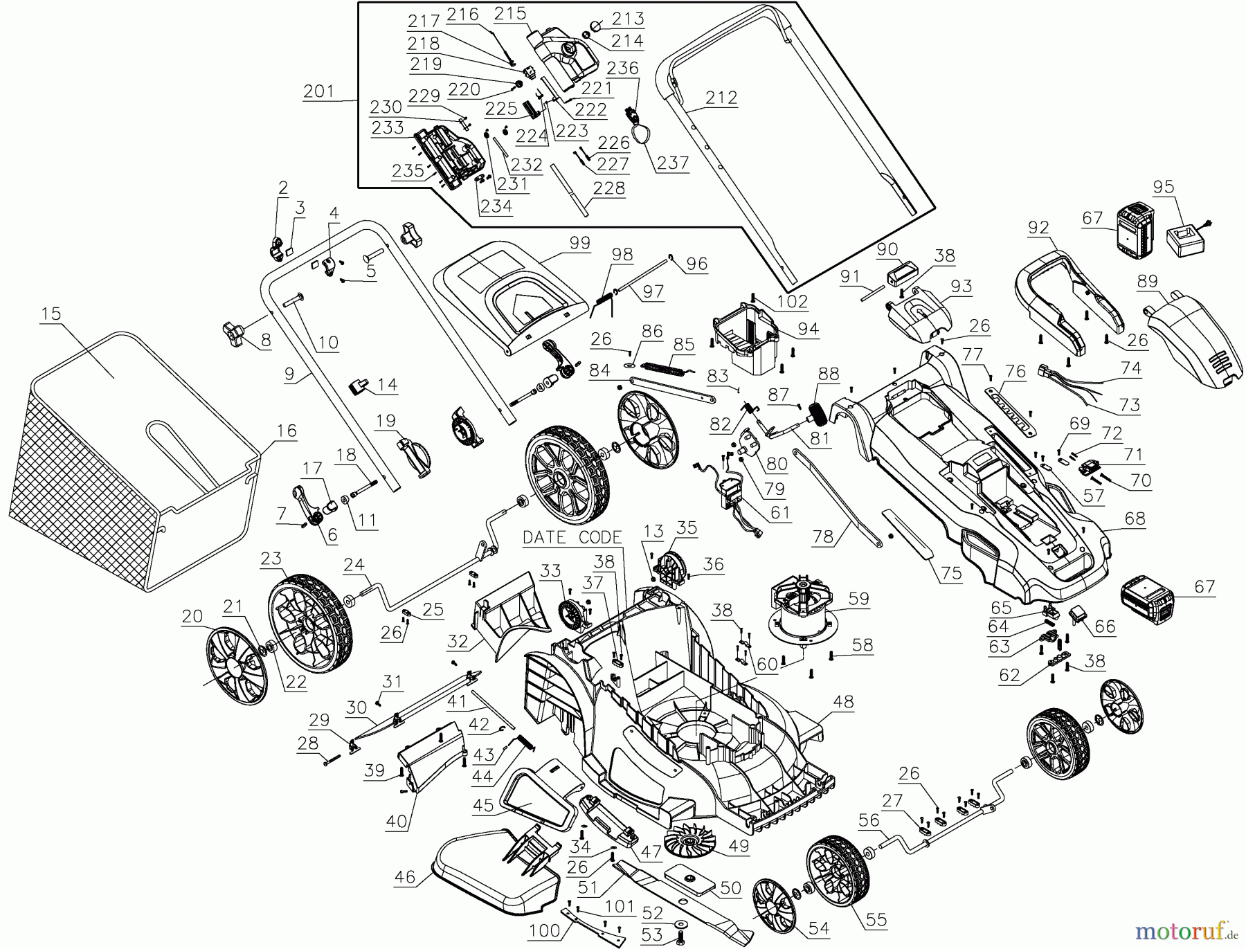 BLACK+DECKER Divers 40V 20IN LITHI MOWER CM2045 Seite 1