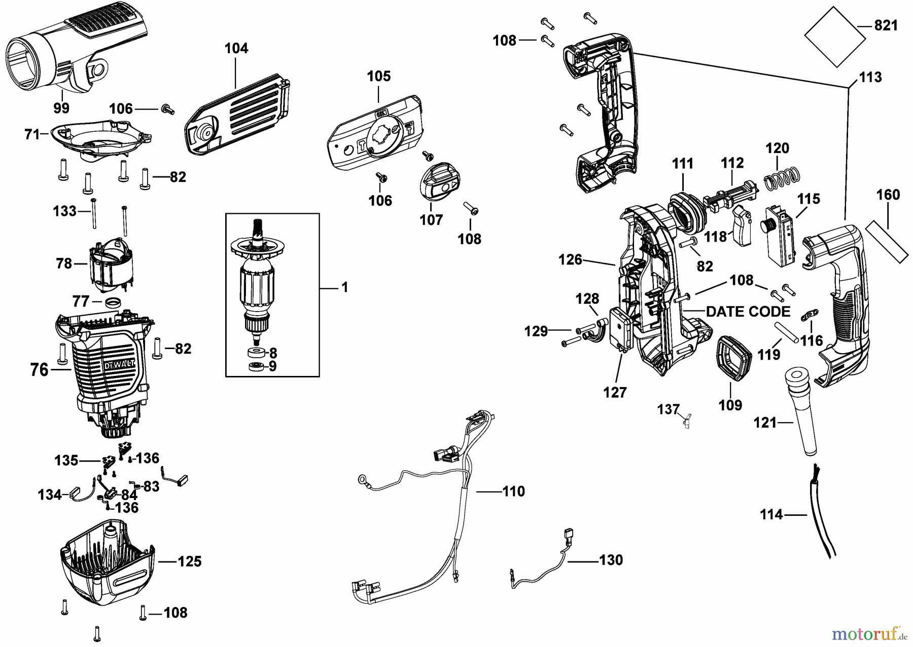 DEWALT Bohrhämmer Meisselhämmer MEISSELHAMMER D25810K Seite 1
