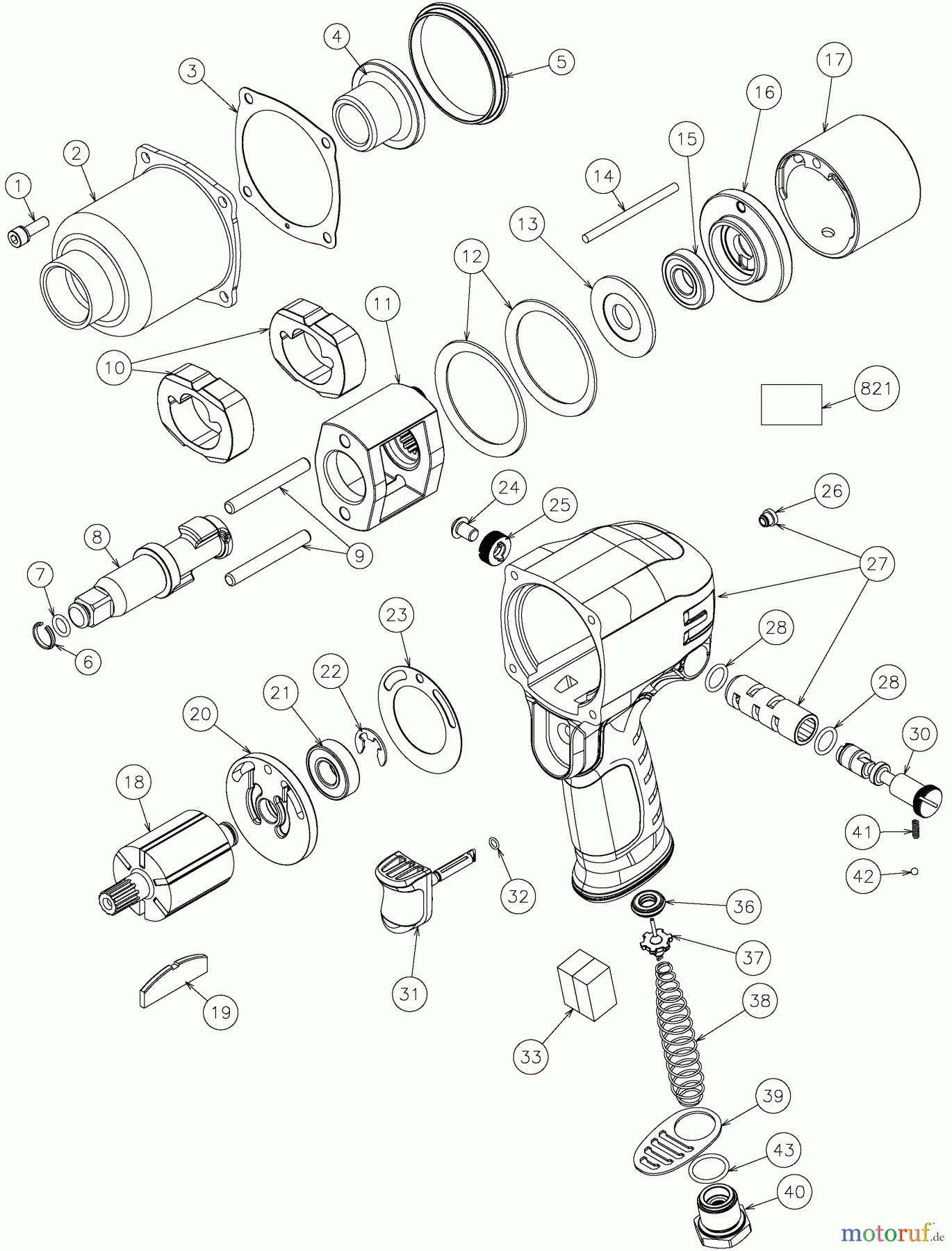 FACOM POWER TOOLS AIR TOOLS SCHLAGSCHRAUBENSCHL. NS.1400F Seite 1