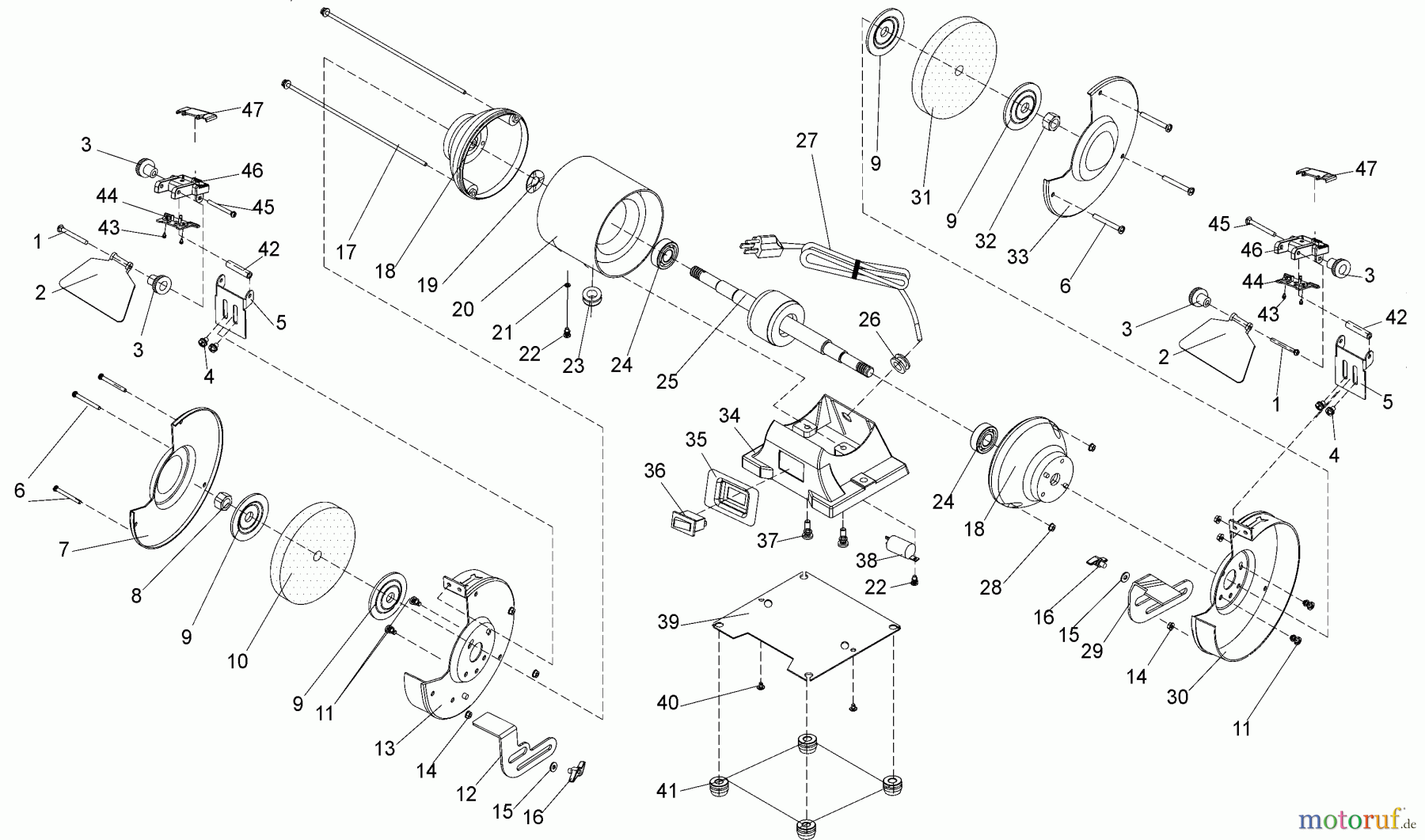 PORTER CABLE Divers 6IN BENCH GRINDER PCXB515BG Seite 1