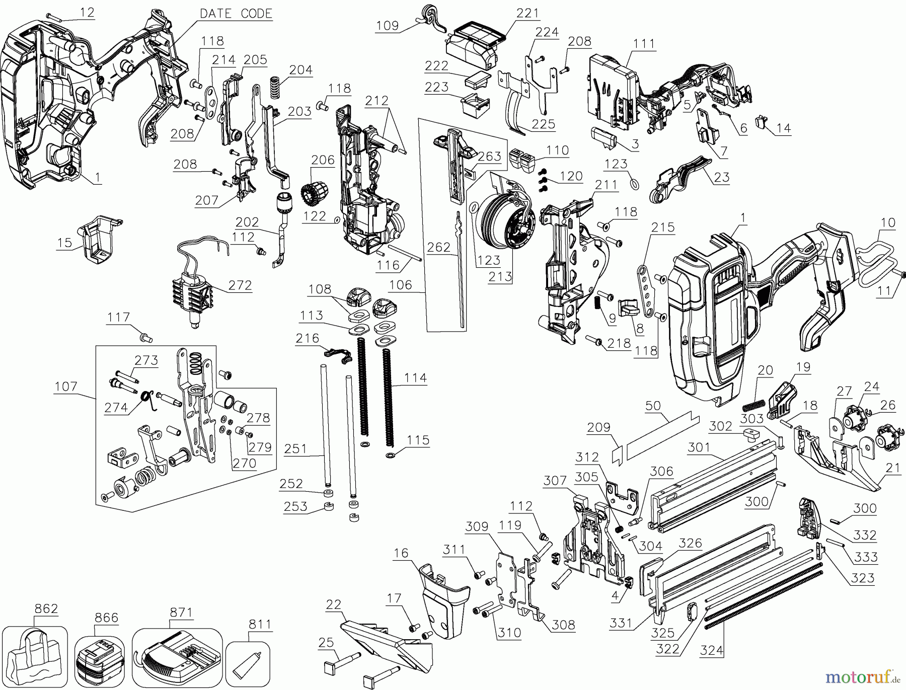  DEWALT HOLZARBEITEN  HEFTER 18V 18GA EHF STAPLER DCN682N Seite 1