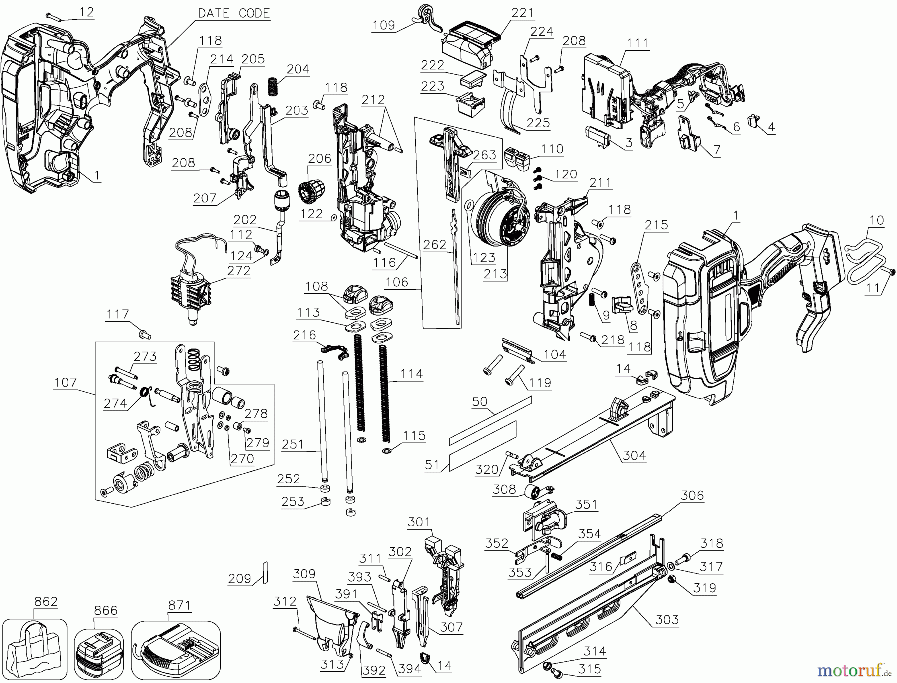 BOSTITCH NAILERS 20V 16GA STR FIN NA BCN662D1 Seite 1