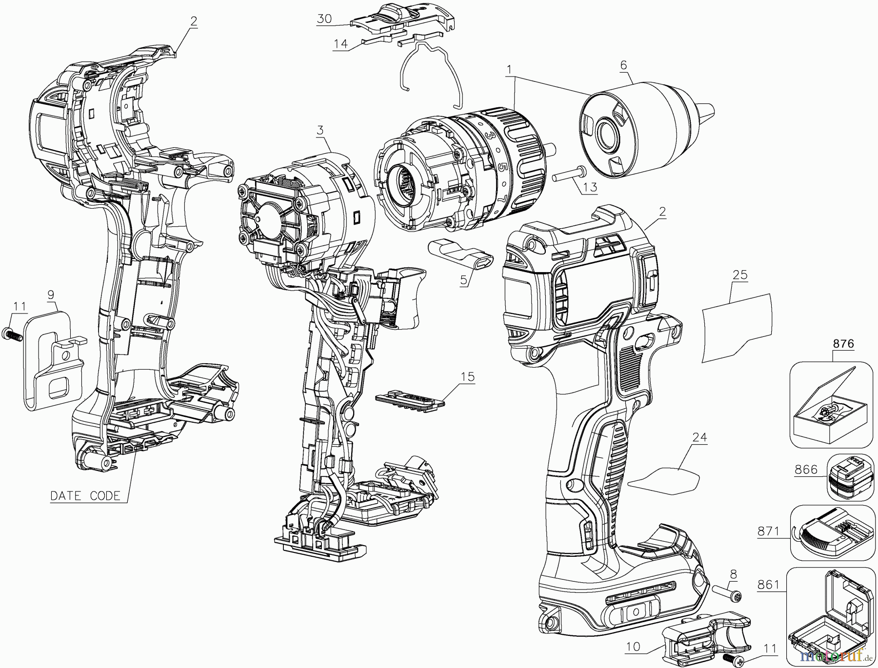  DEWALT Divers 20V MAXXR TL CONNECT COMP DCD797D2 Seite 1