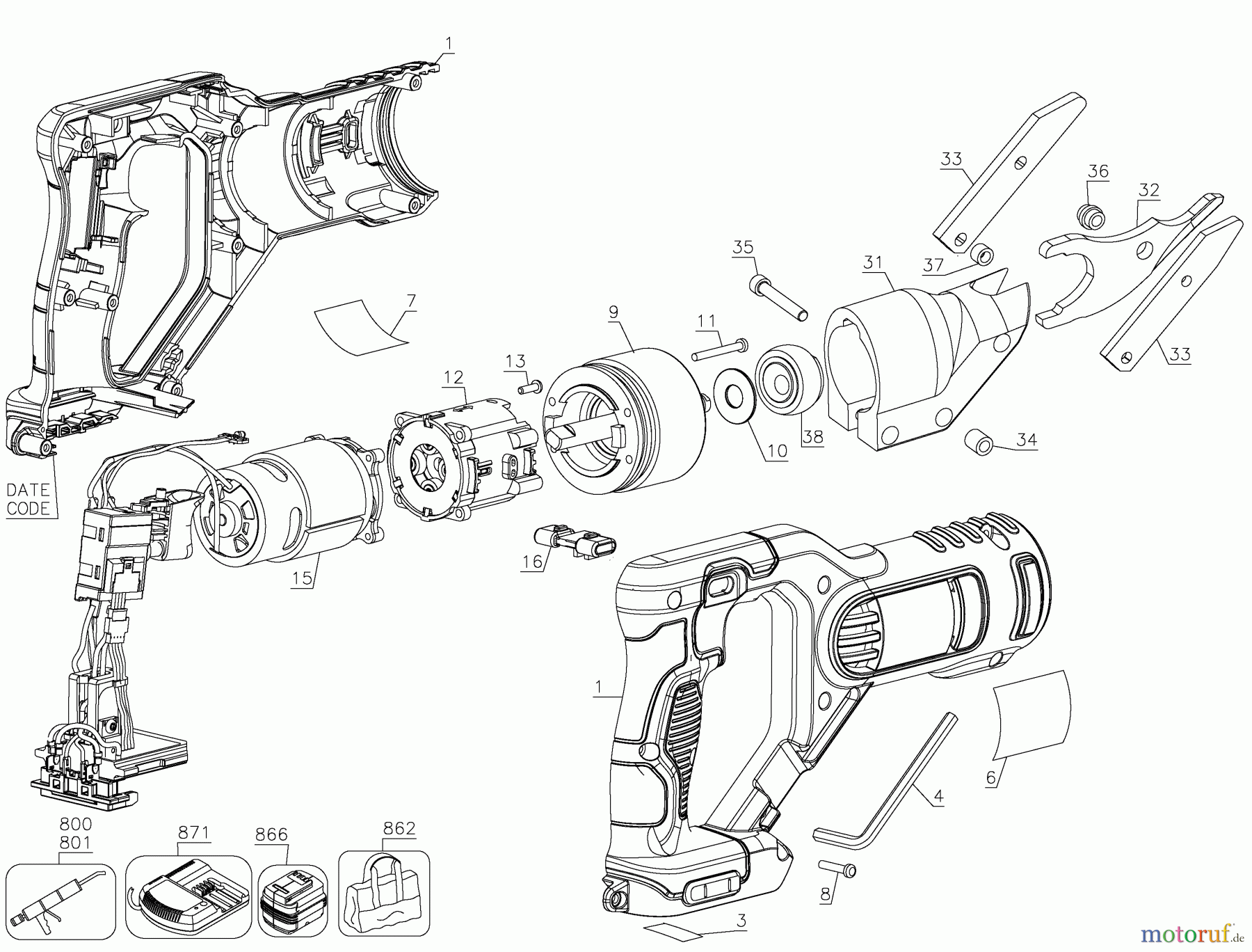 DEWALT METALLBEARBEITUNG SCHEREN & NIBBLER 20V FBR CEMENT SHEAR DCS498M1 Seite 1