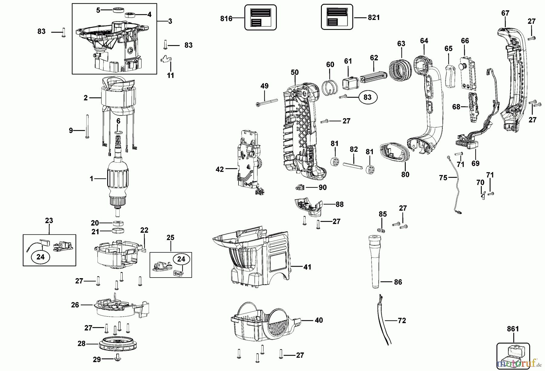  DEWALT Bohrhämmer Bohrhämmer SDS-MAX DREHHAMMER D25604K Seite 1
