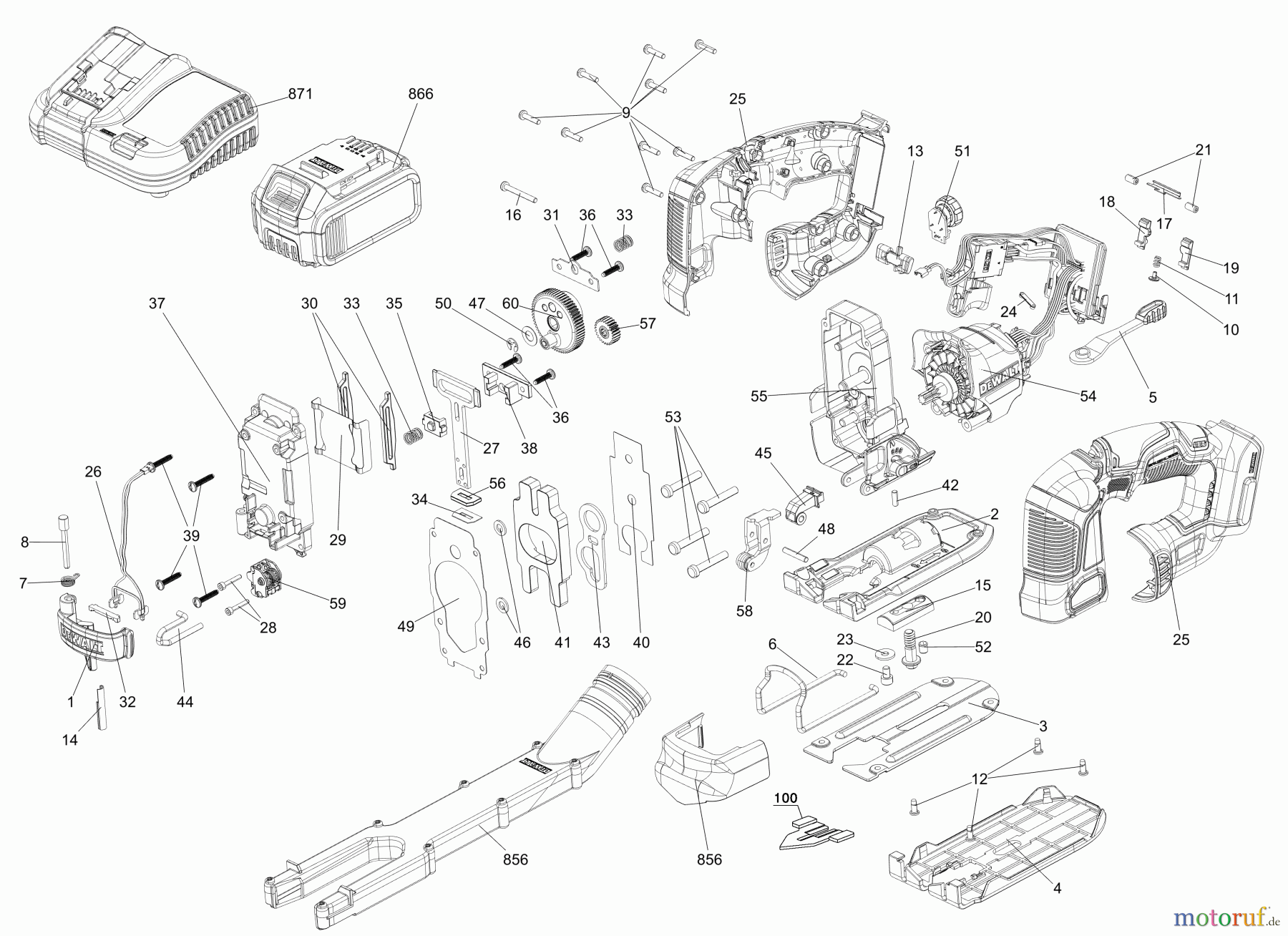 DEWALT HOLZARBEITEN PUTZSÄGEN XR 18V BL JIGSAW TH BARE DCS334N Seite 1