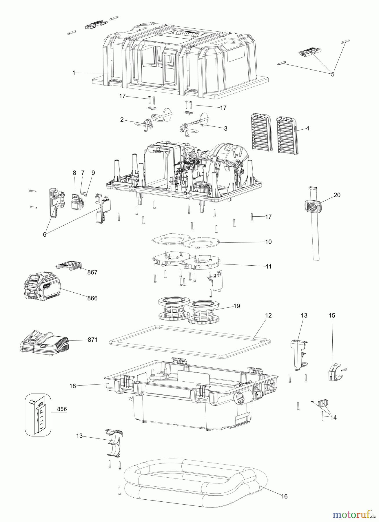 DEWALT VAKUUMEXTRAKTOREN 60V MX FV VAC (BARE) DCV585B Seite 1