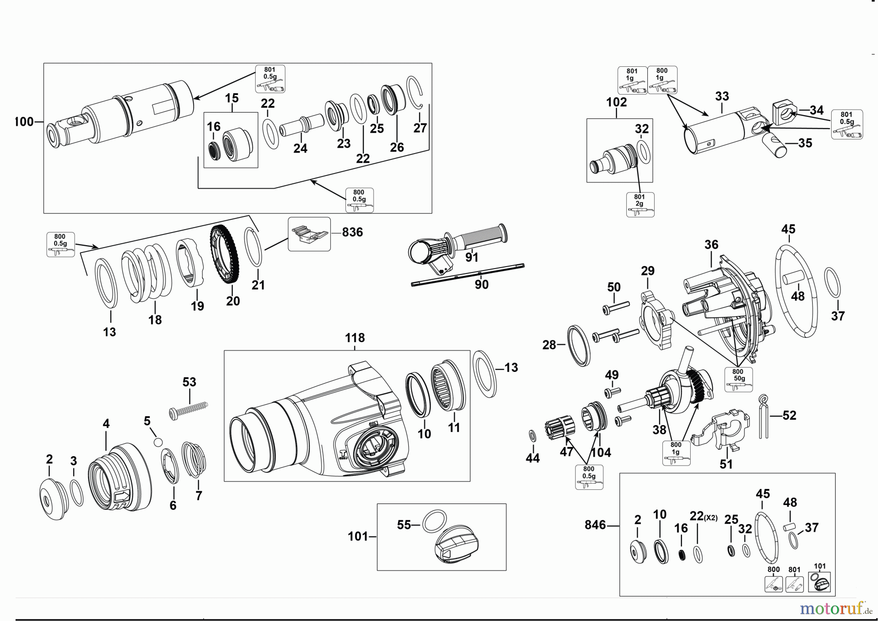  DEWALT Bohrhämmer Bohrhämmer SDS-PLUS 1-1/8 20V RTY HAMR DCH263R2 Seite 1