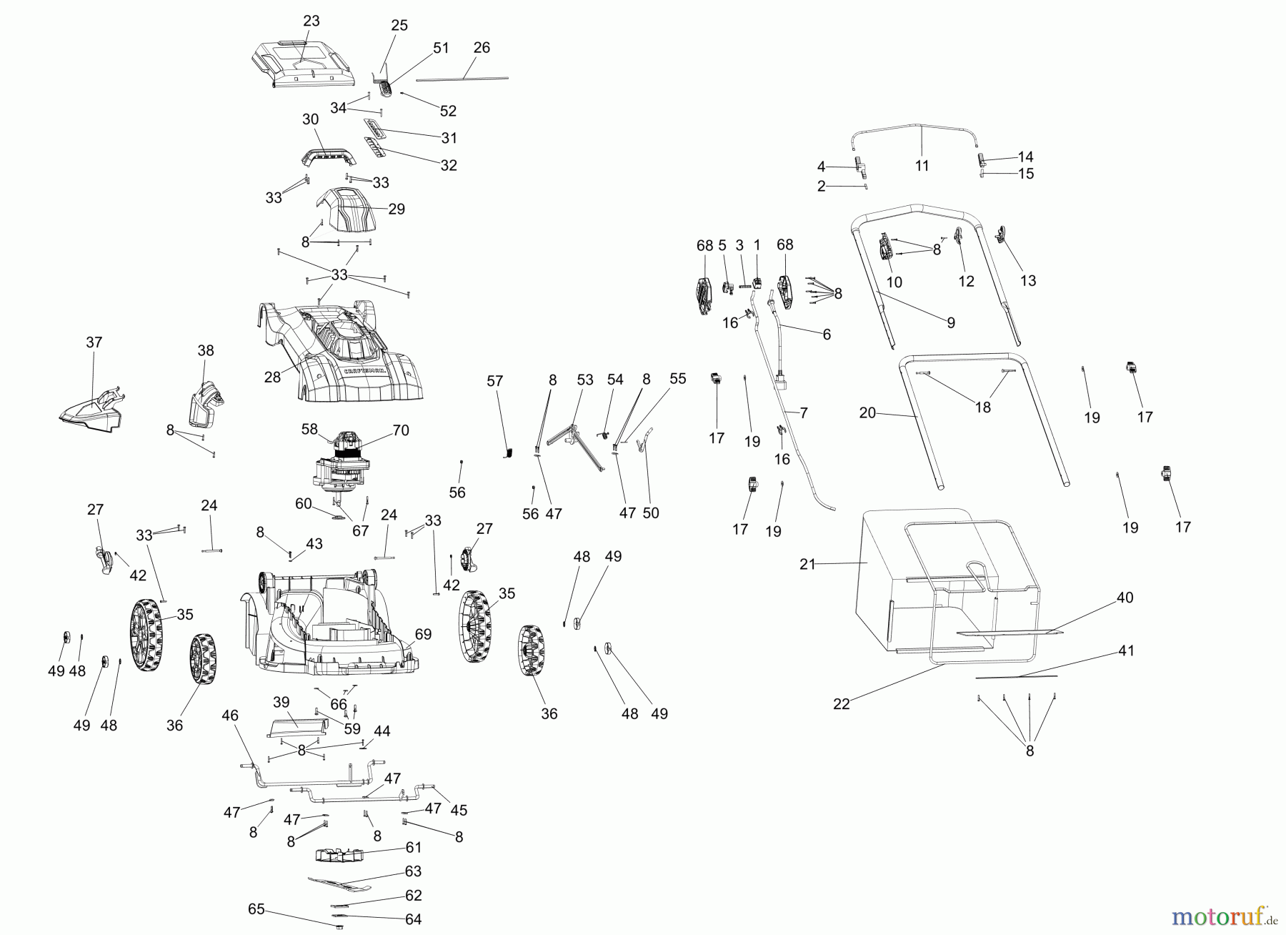 CRAFTSMAN GAS RIDING MOWER/TRACTOR 13A 20IN CORDED MWER CMEMW213 Seite 1