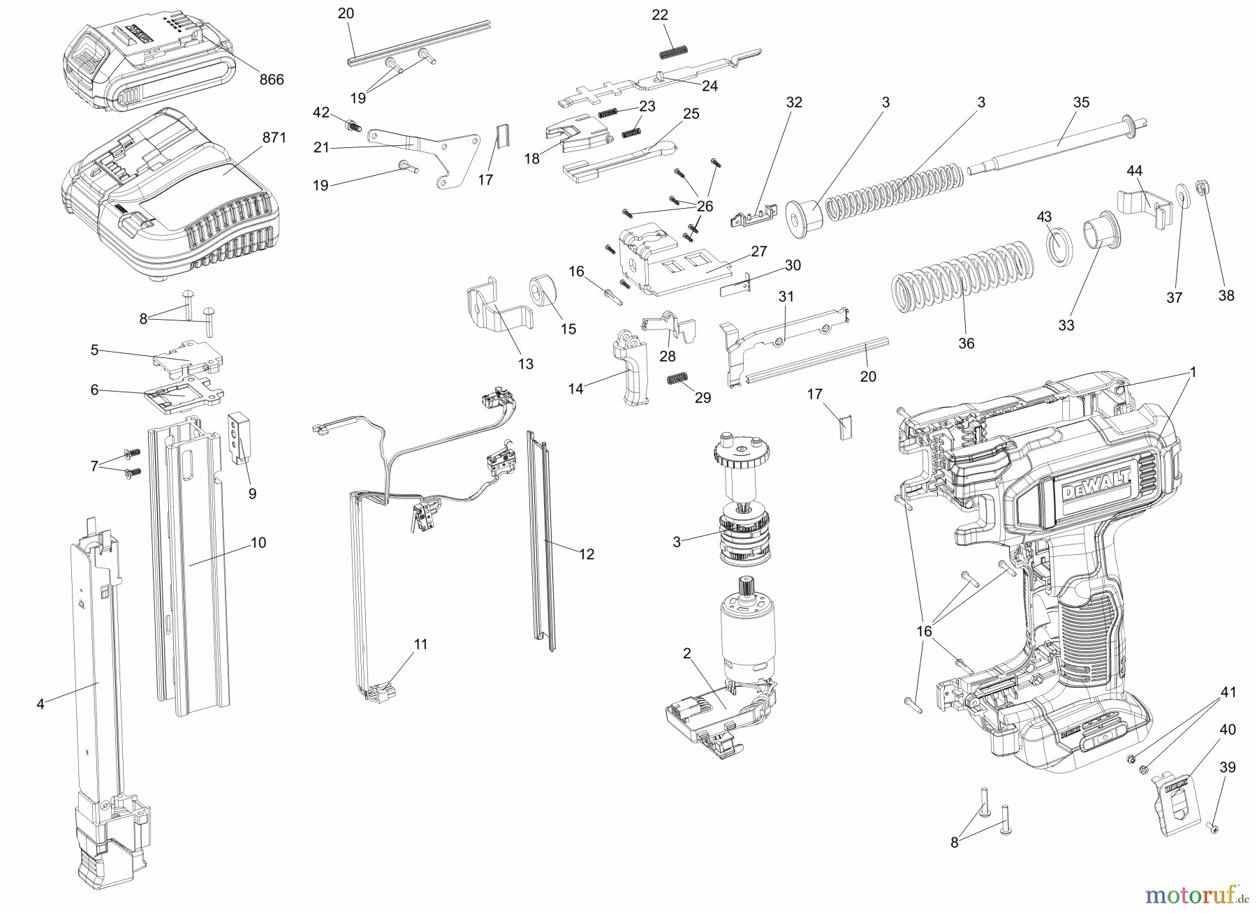 DEWALT HOLZARBEITEN NAGLER 18V CORDLESS ELECTRICIAN DCN701N Seite 1