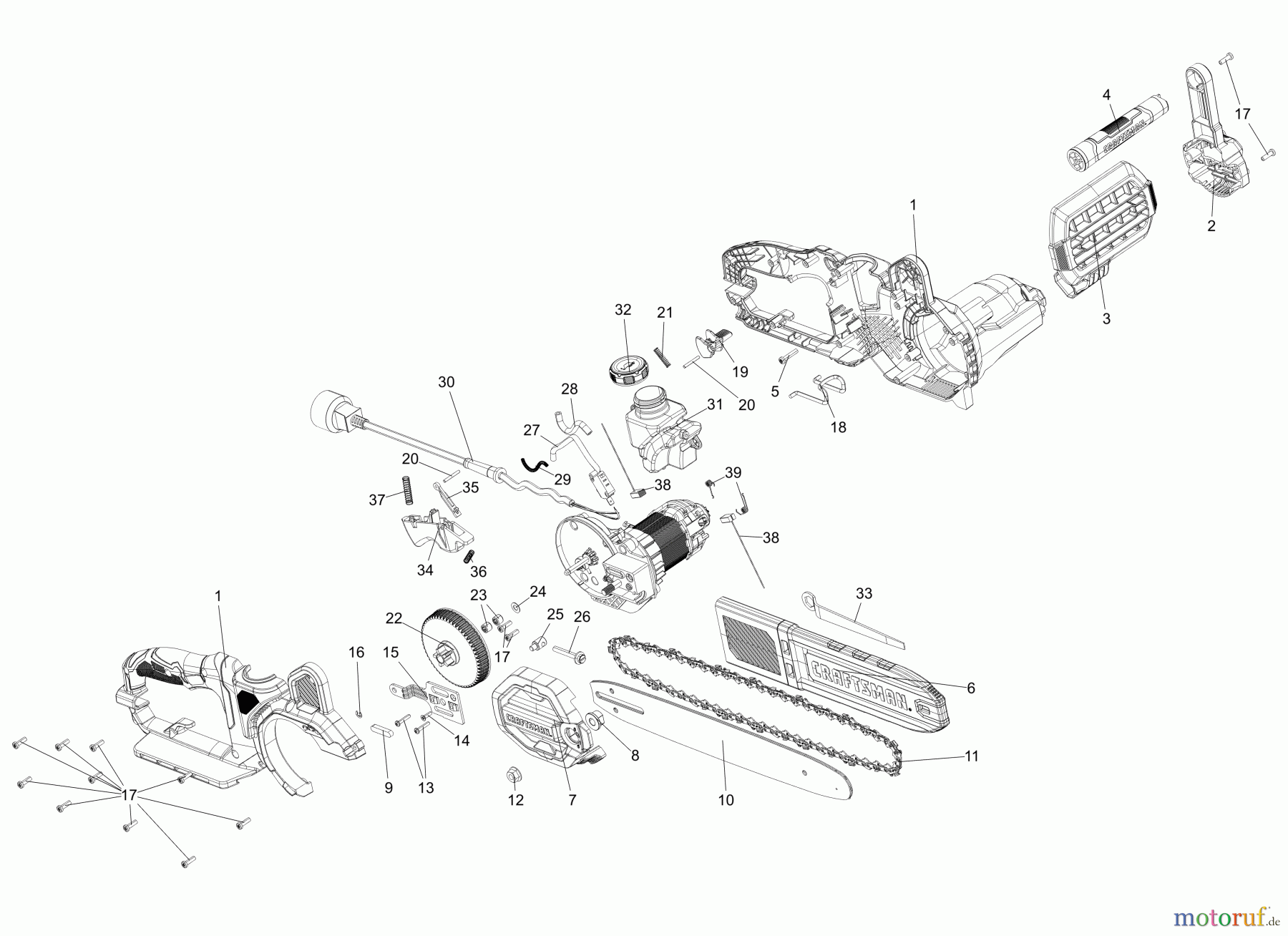CRAFTSMAN CDLS SAW CM 14IN AC CHAINSAW CMECS614 Seite 1