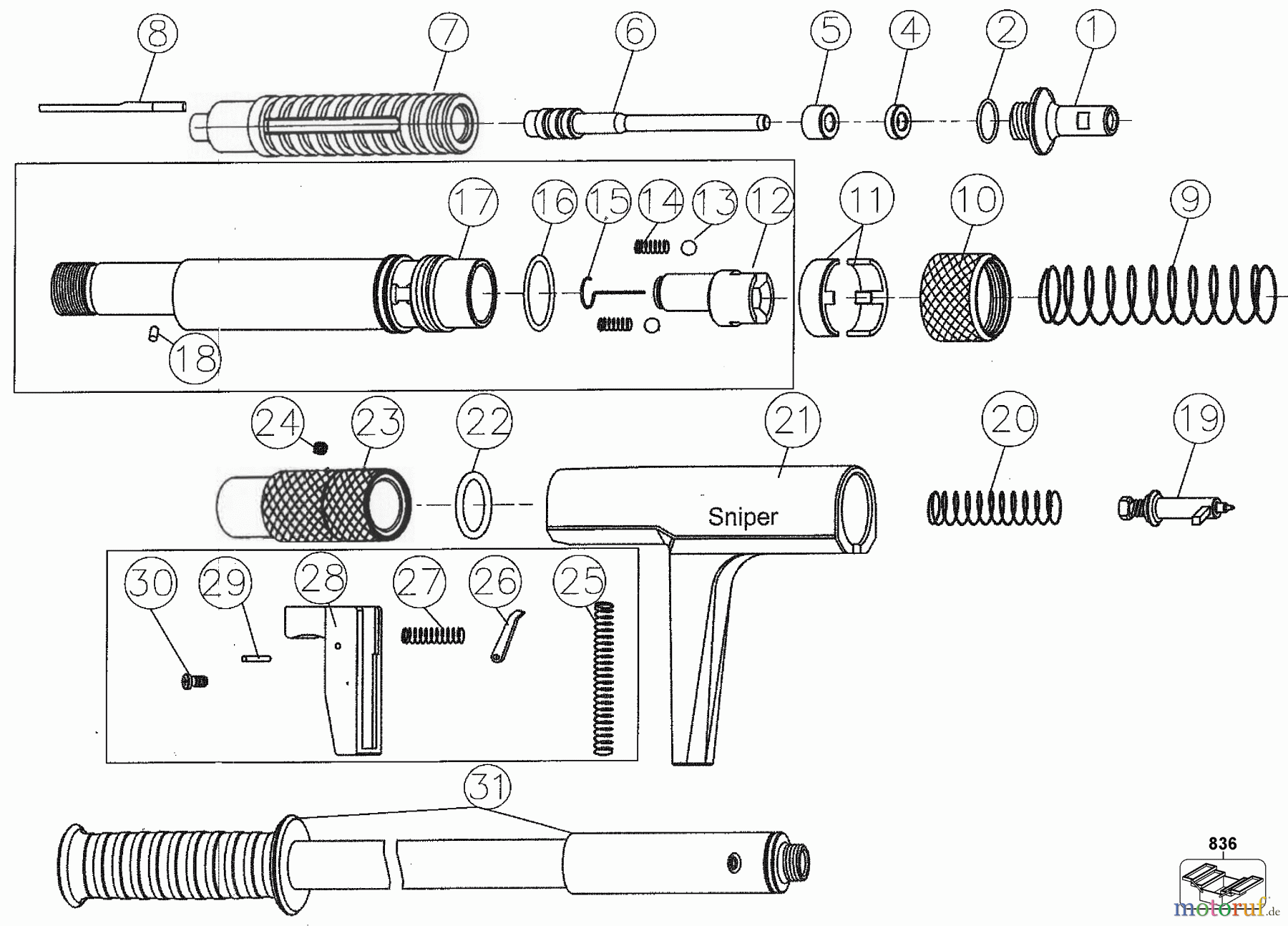 DEWALT BEFESTIGUNG PULVER AKTIVIERT SNIPER TOOL 52051-PWR Seite 1