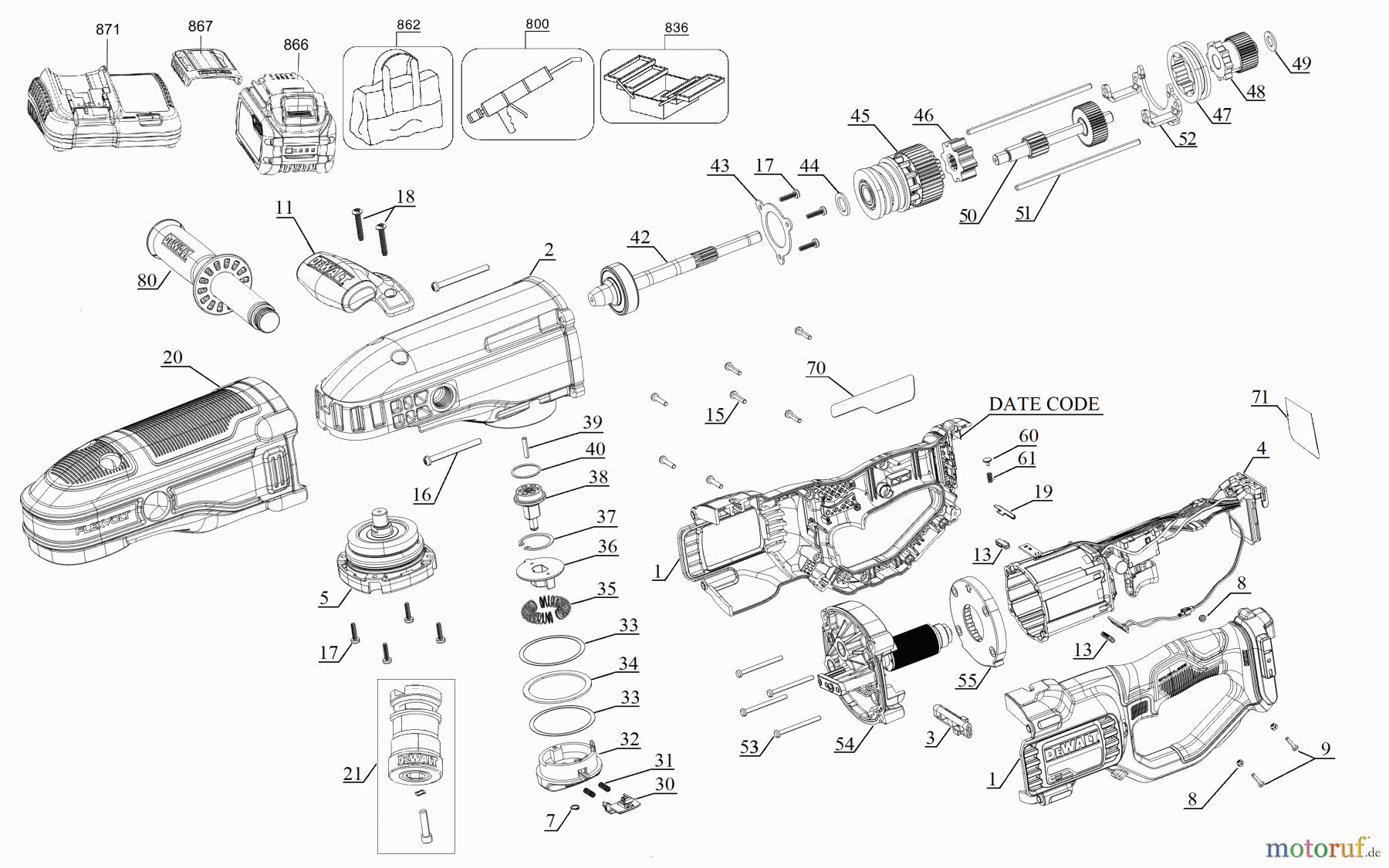  DEWALT AKKUBOHRER CDLS DRILLS 54V 60V STUD&JOI DR 7/16 DCD471X1 Seite 1