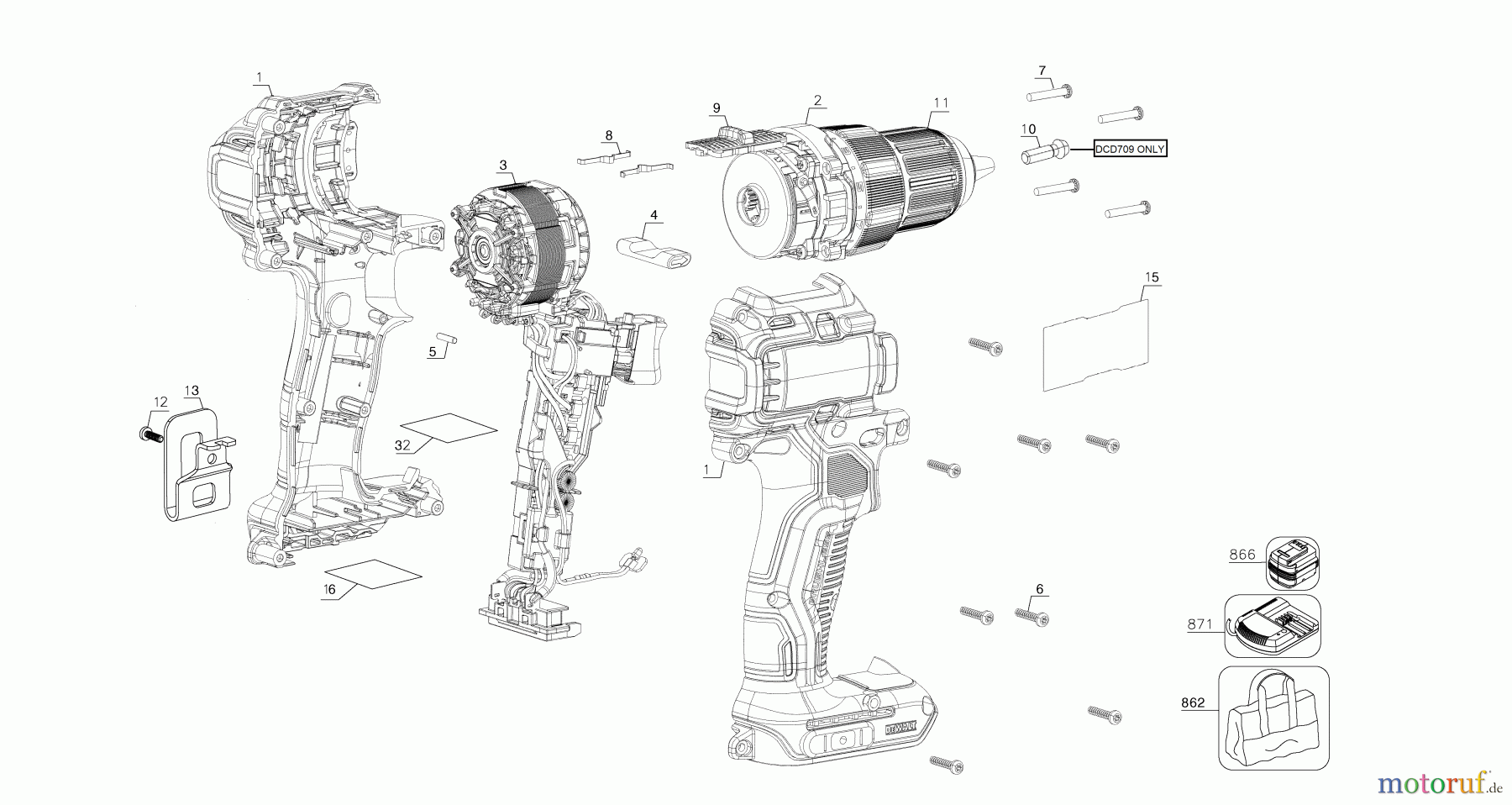 DEWALT AKKUBOHRER DRILLS, 20V 20V ULTRACOMPACT BRUSHLES DCD708D2 Seite 1
