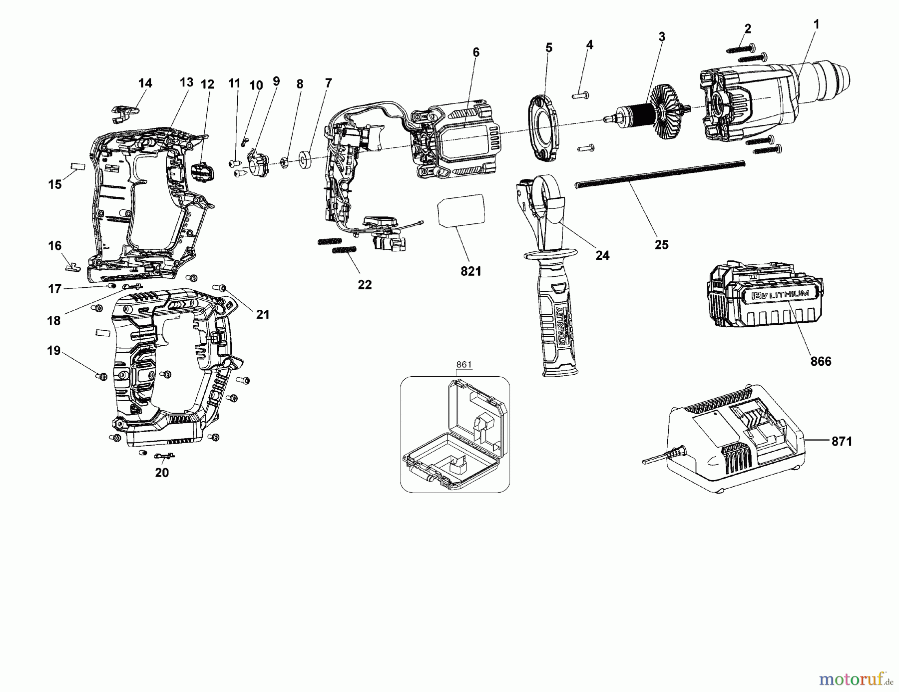 STANLEY CORDLESS DRILLS CDLS DRILLS 12V 18V SDS+ ROTARY DRILL 1BA SBR20D1K Seite 1