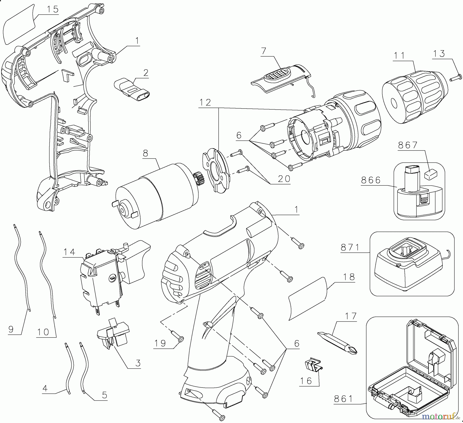 DEWALT Divers 9.6V DRILL KIT DW926K-2 Seite 1